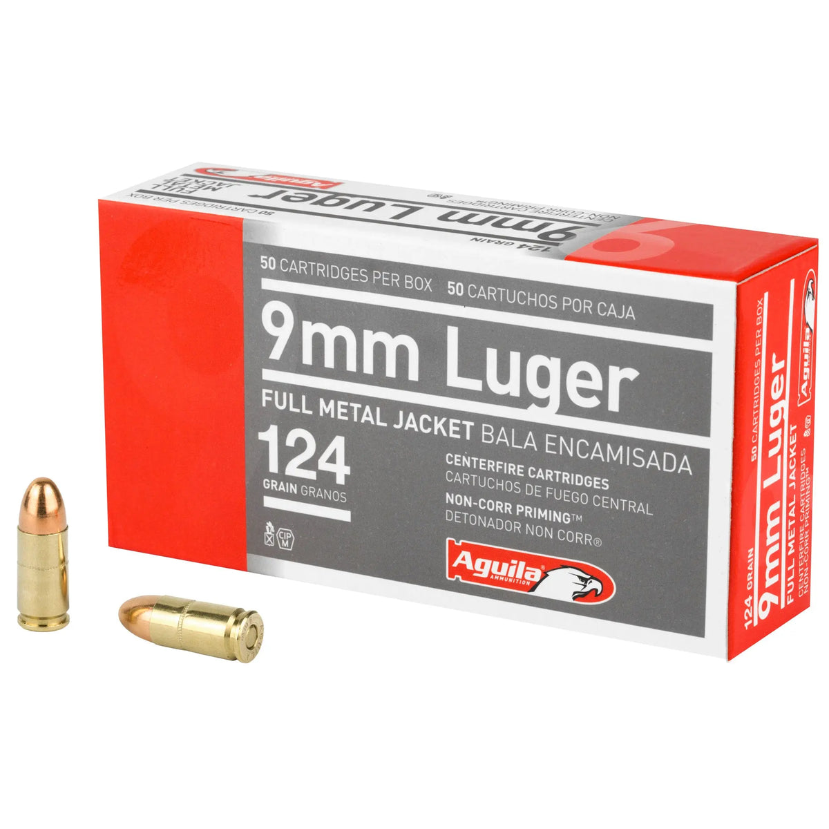 AGUILA 9MM 124GR FMJ 50/1000 - American Ordnance