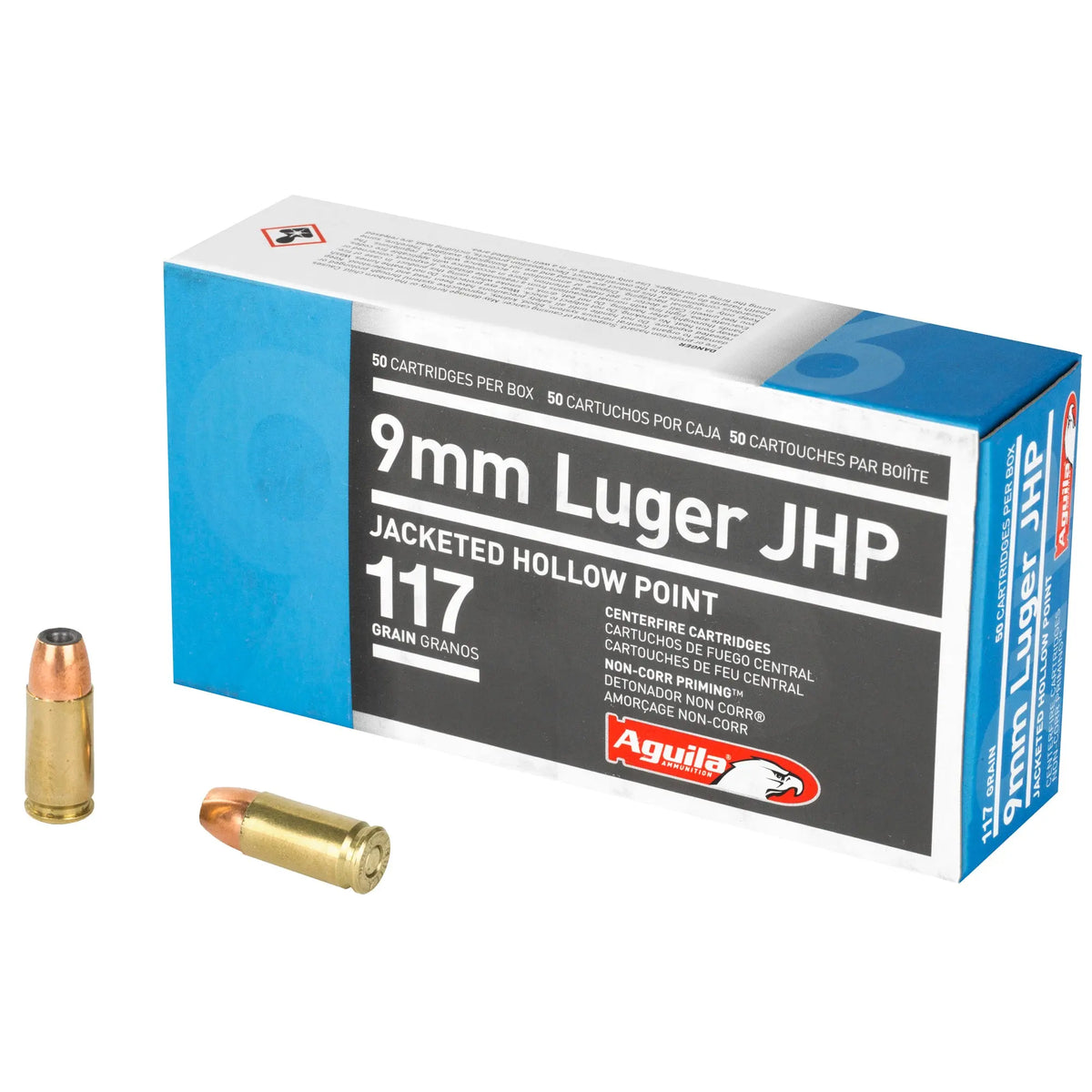 AGUILA 9MM 117GR JHP 50/500 - American Ordnance