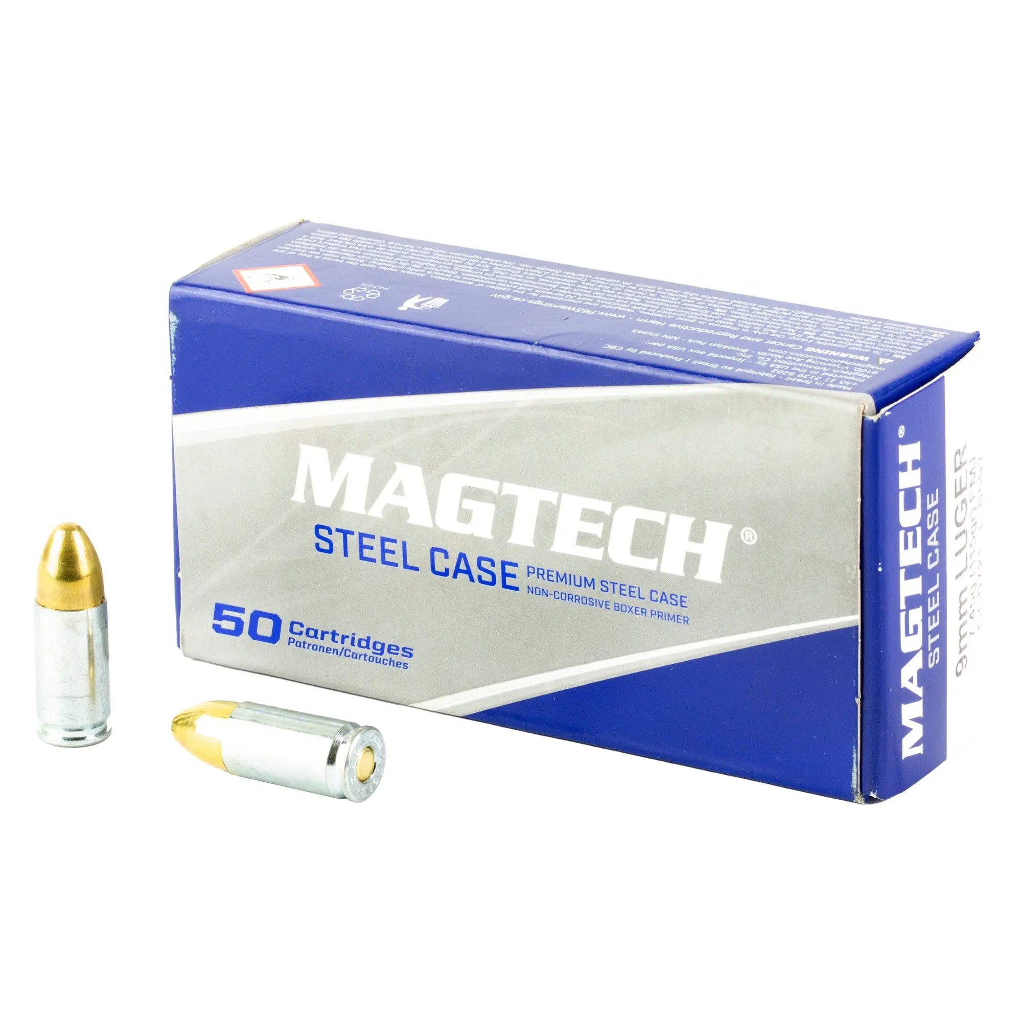 MAGTECH 9MM 115GR FMJ STEEL 50/1000 - American Ordnance