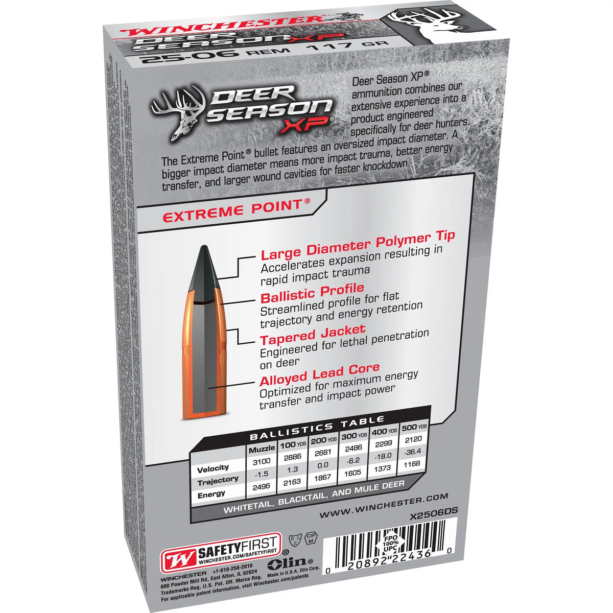 WIN DEER SN XP 25-06REM 117GR 20/200 - American Ordnance