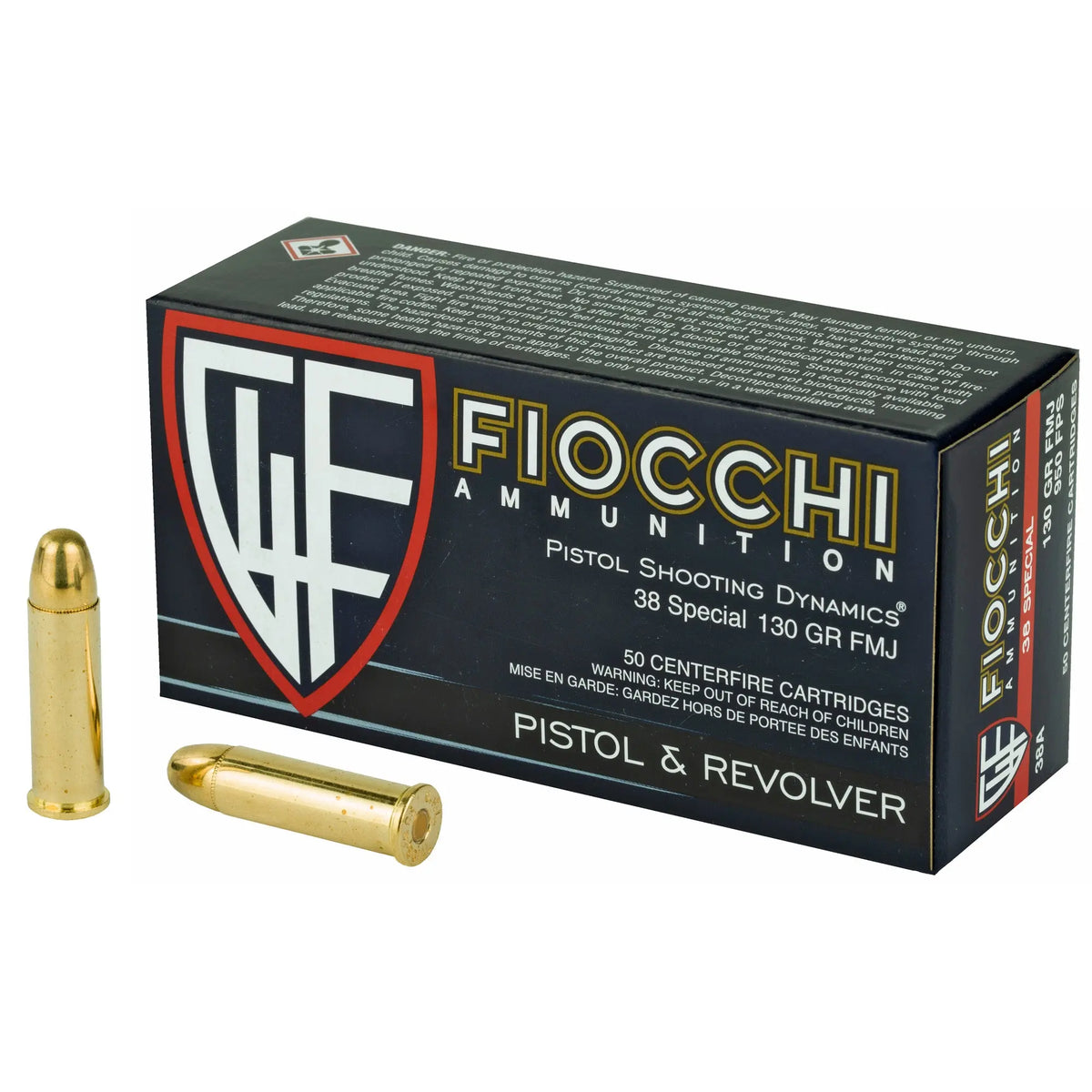 FIOCCHI 38SPL 130GR FMJ 50/1000 - American Ordnance