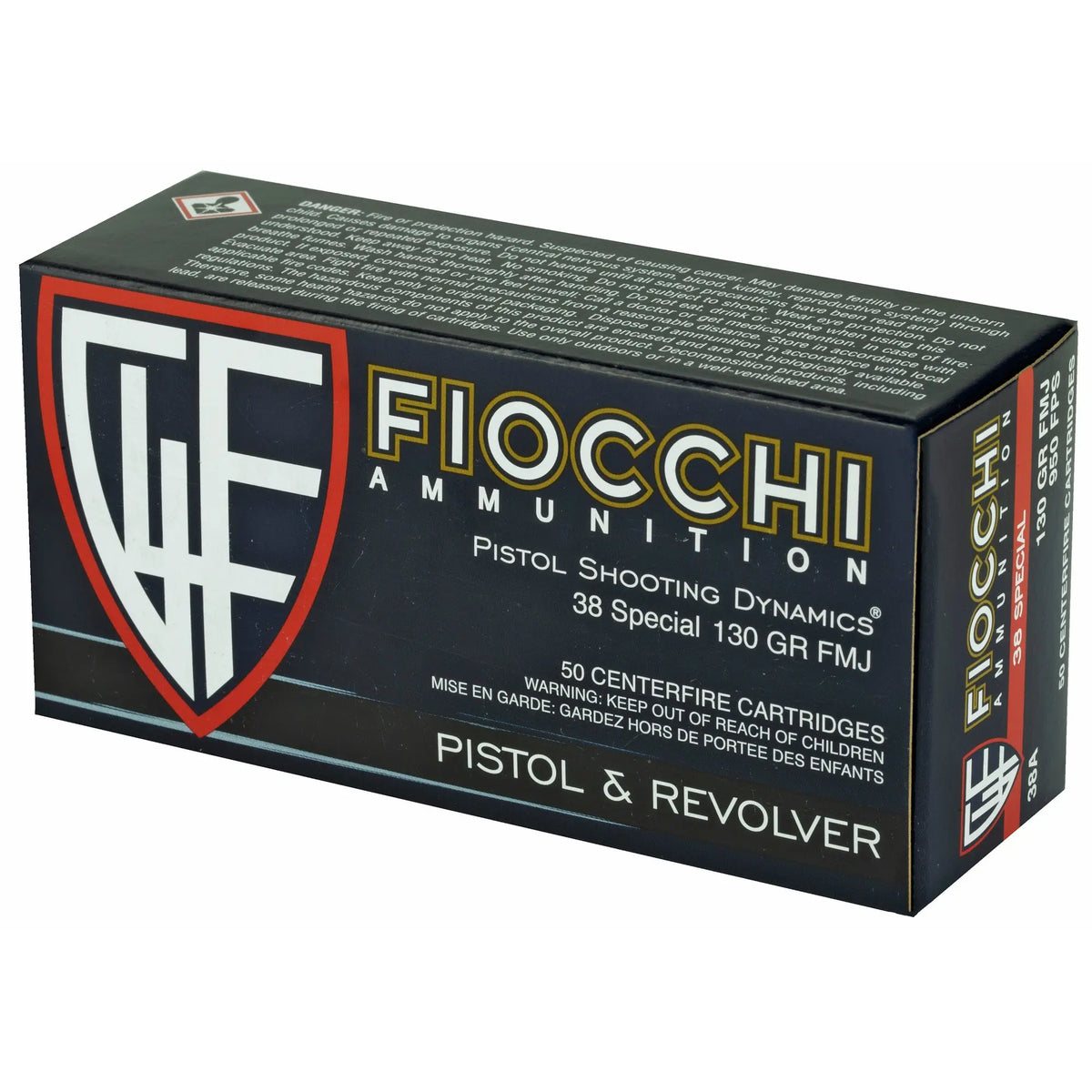 FIOCCHI 38SPL 130GR FMJ 50/1000 - American Ordnance