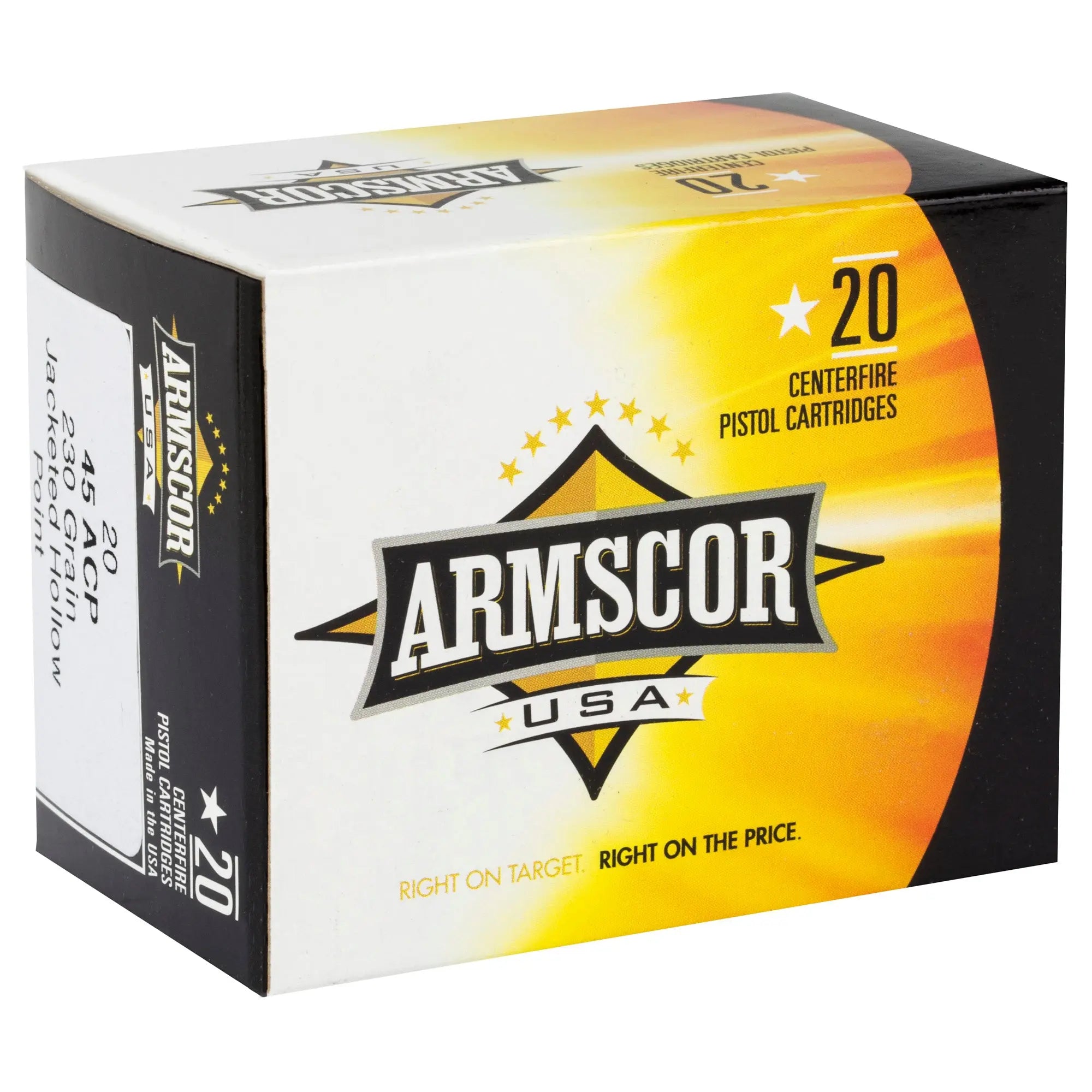 ARMSCOR 45ACP 230GR JHP 20/500 - American Ordnance