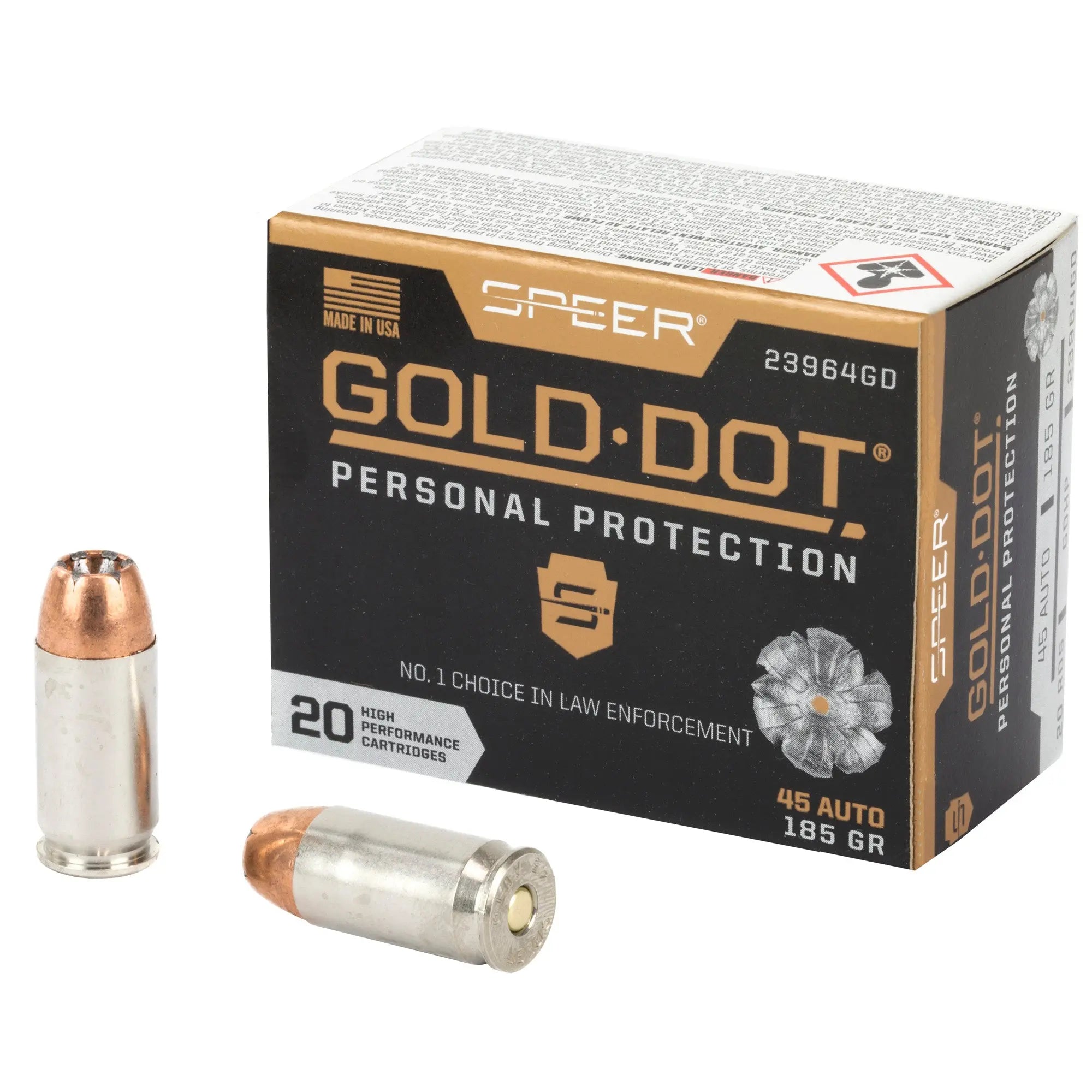 SPR GOLD DOT 45ACP 185GR HP 20/200 - American Ordnance