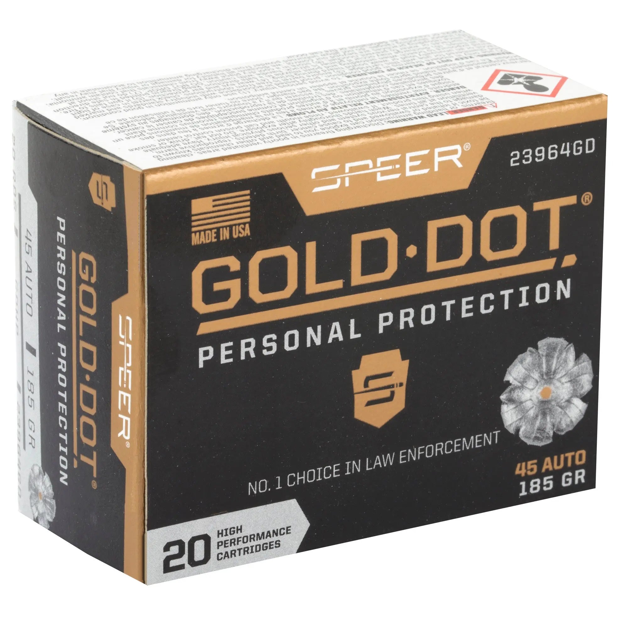 SPR GOLD DOT 45ACP 185GR HP 20/200 - American Ordnance