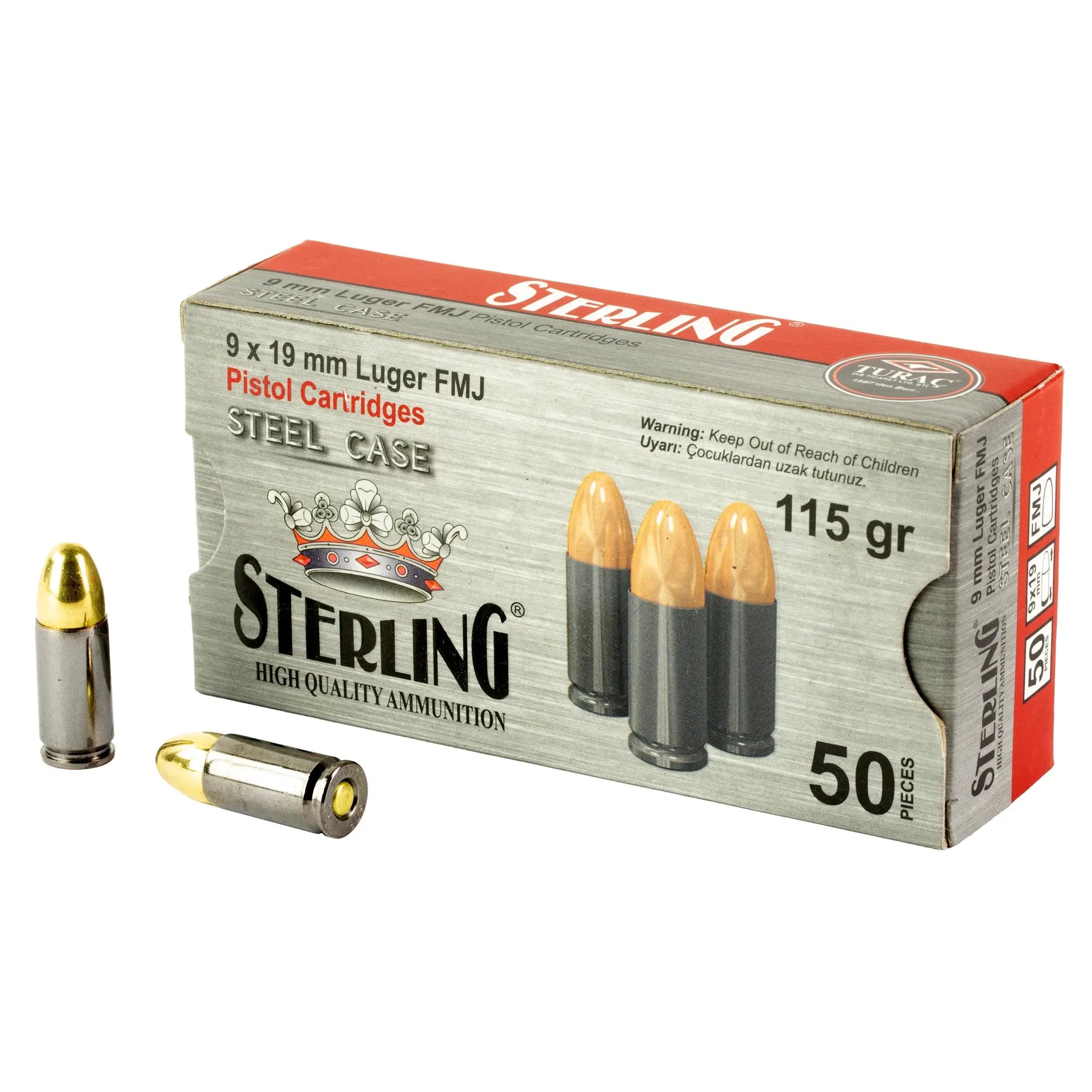 CENT ARMS STER 9MM 115GR FMJ 50/1500 - American Ordnance