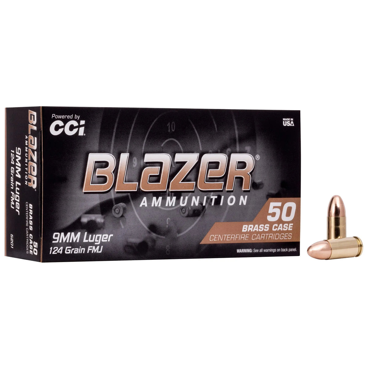 BLAZER BRASS 9MM 124GR FMJ 50/1000 - American Ordnance