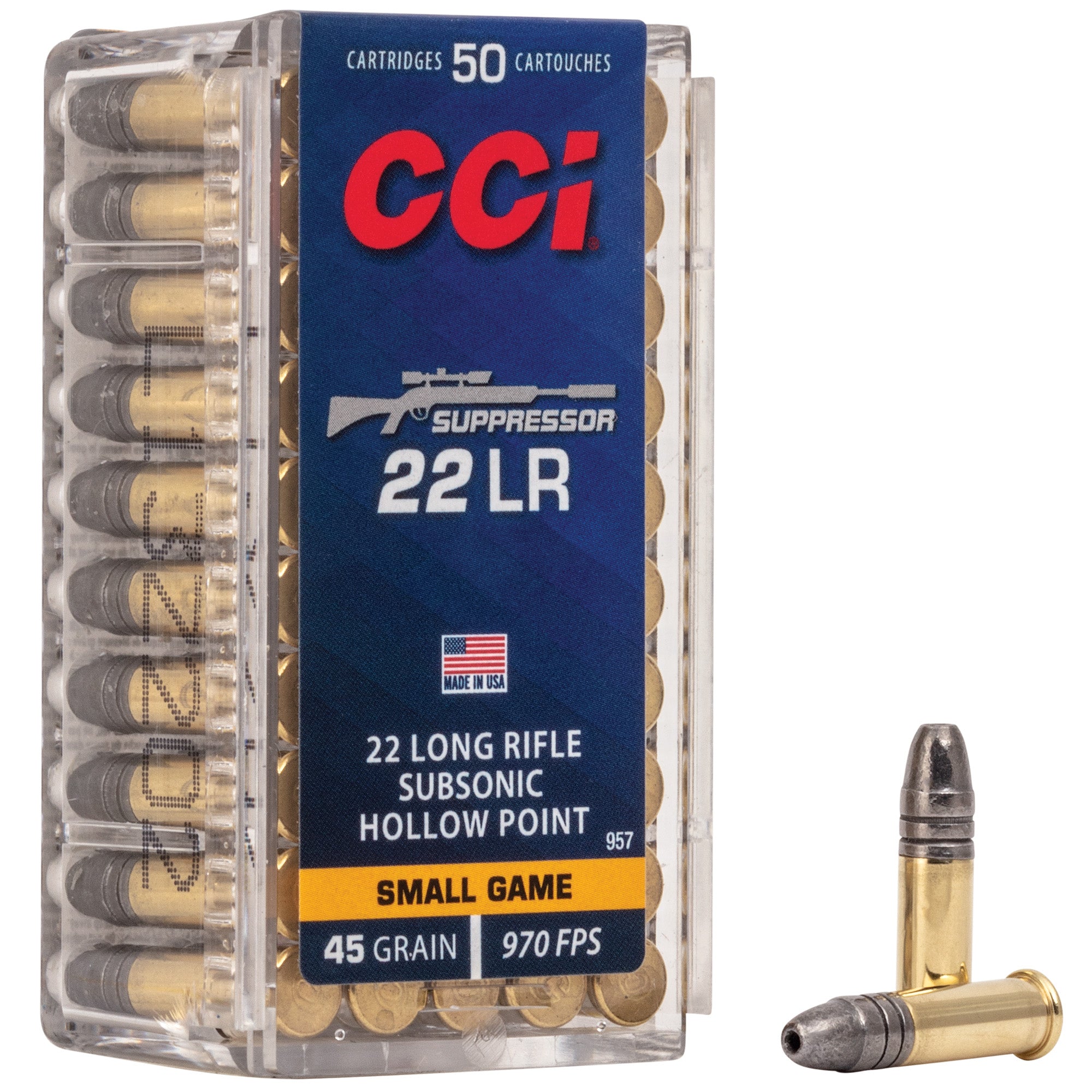 CCI 22LR SUPPRESSOR 45GR HP 50/5000 - American Ordnance