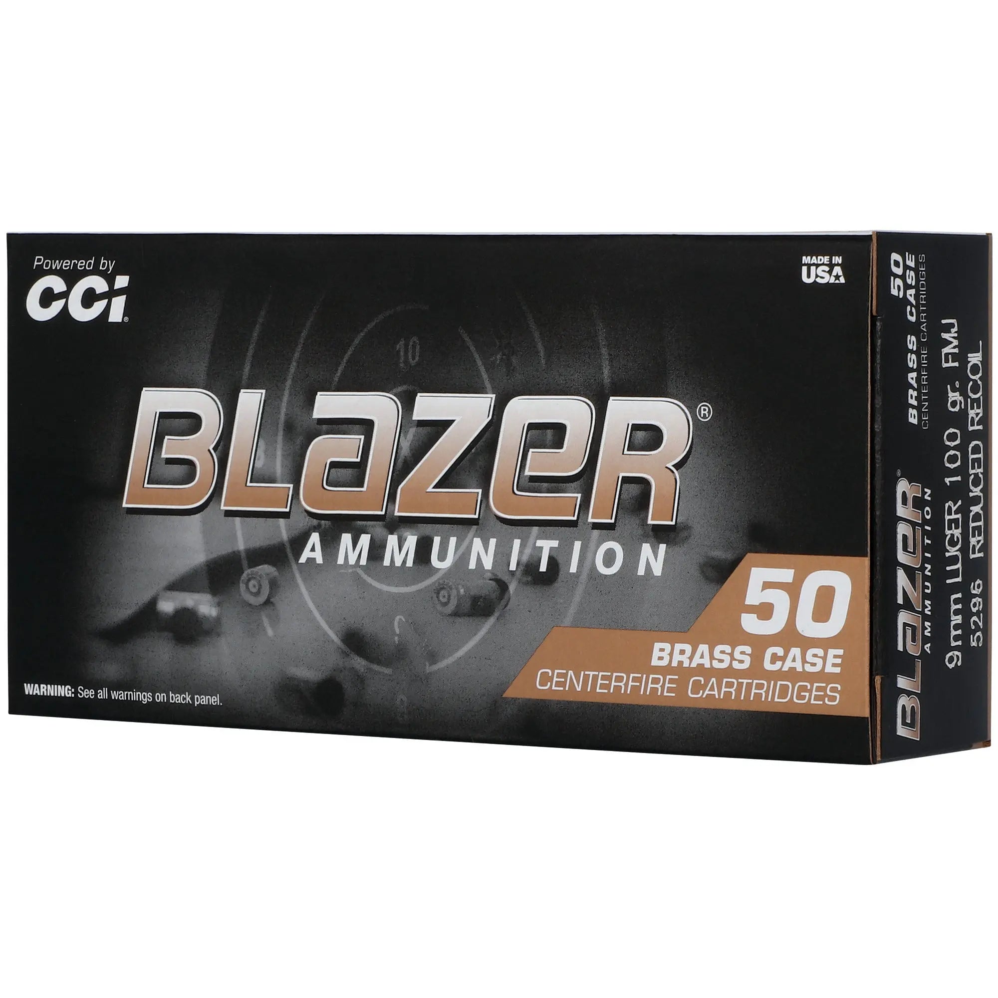 CCI BLZR BRASS 9MM 100GR FMJ 50/1000 - American Ordnance