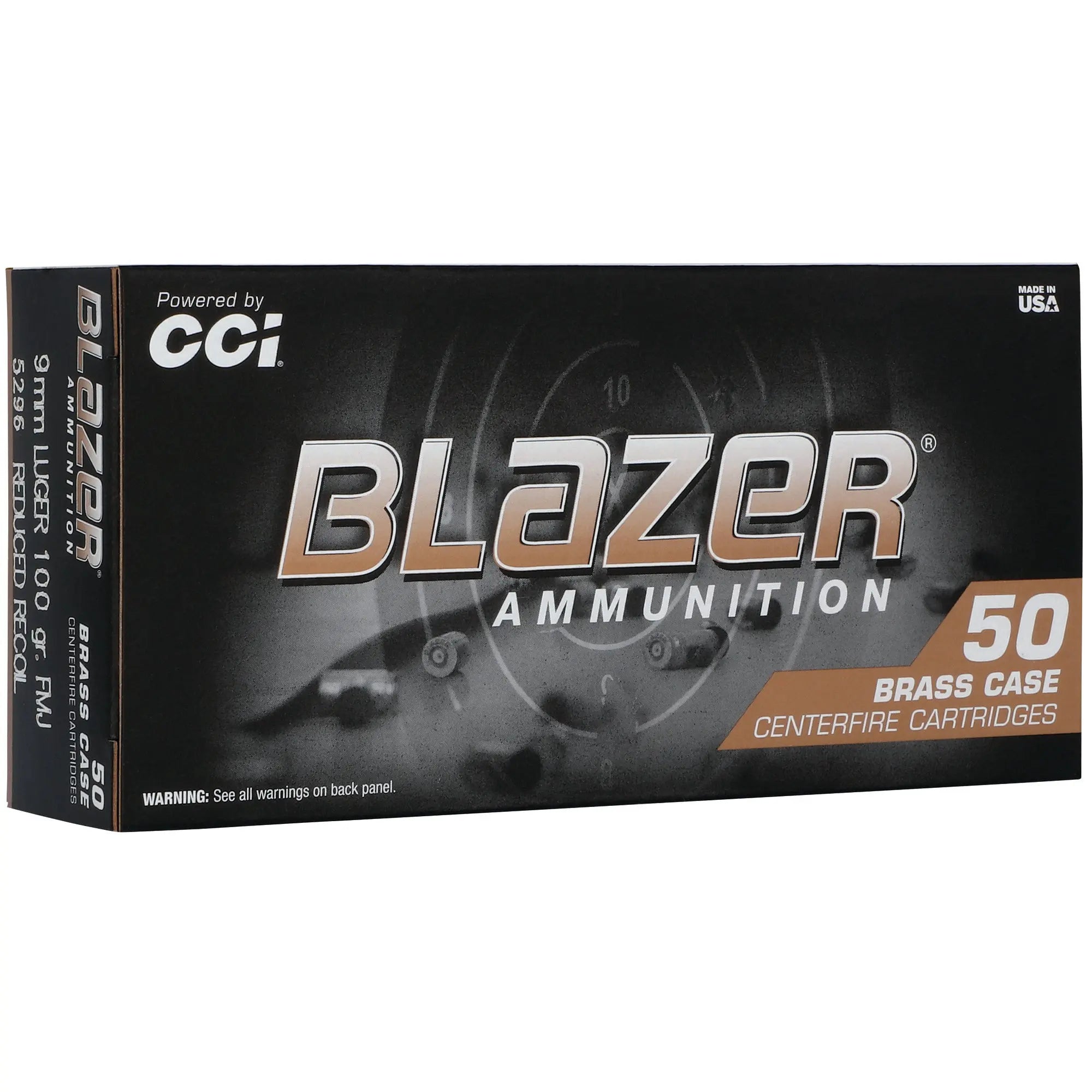 CCI BLZR BRASS 9MM 100GR FMJ 50/1000 - American Ordnance