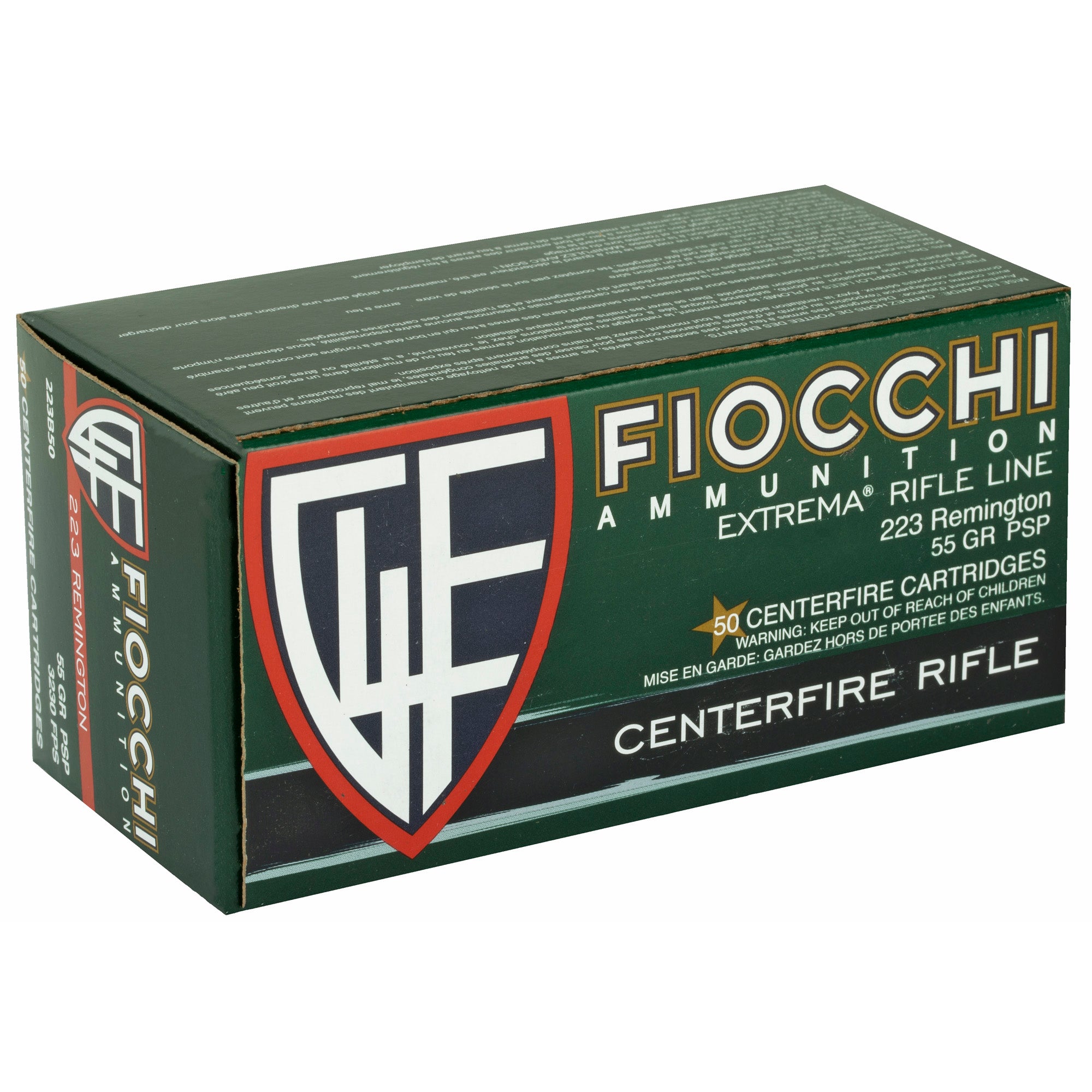 FIOCCHI 223REM 55GR PSP 50/500 - American Ordnance