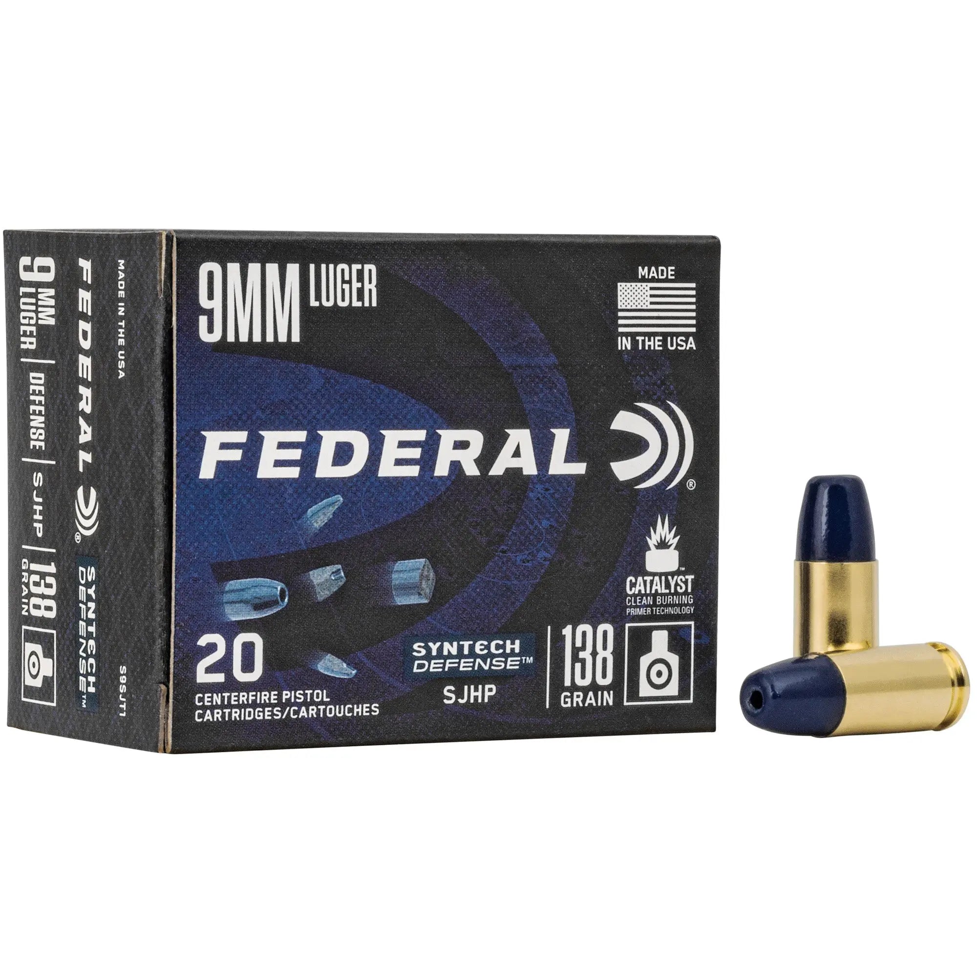 FED SYN DEF 9MM 138GR SJHP 20/200 - American Ordnance