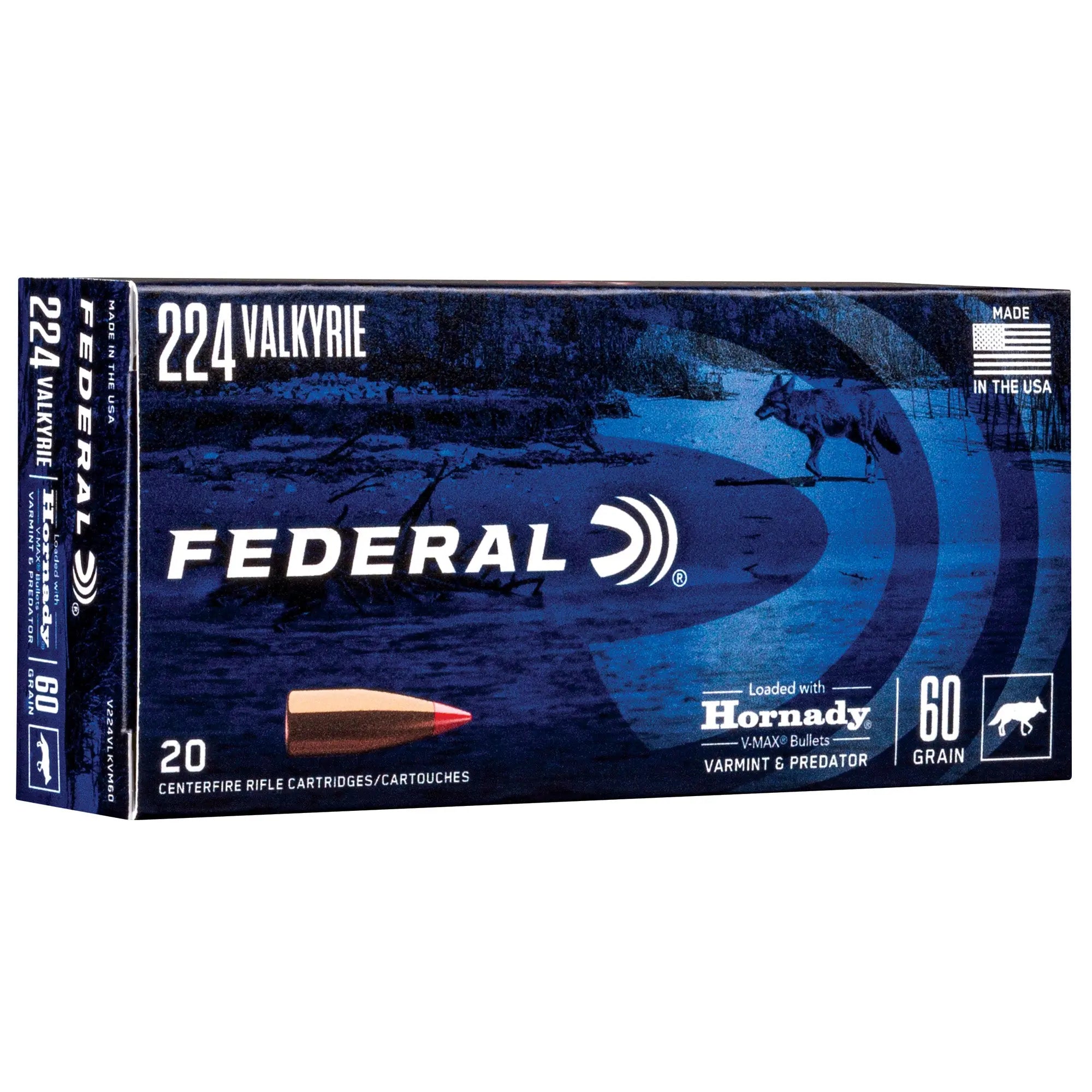 FED 224VALK 60GR HRNDY V-MAX 20/200 - American Ordnance