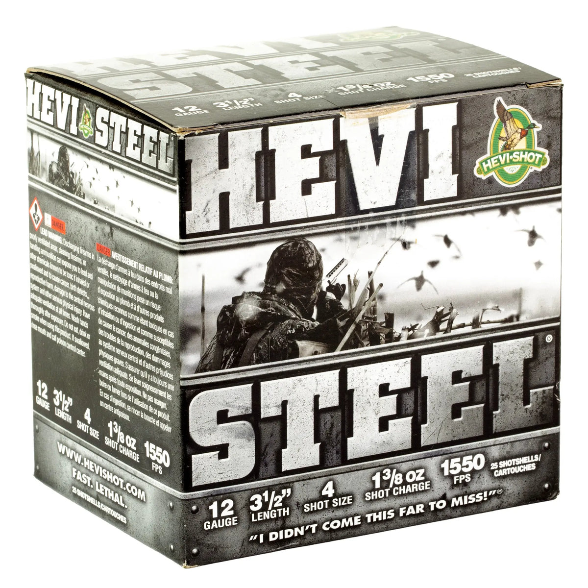 HEVI STEEL 12GA 3.5&quot; #4 25/250 - American Ordnance