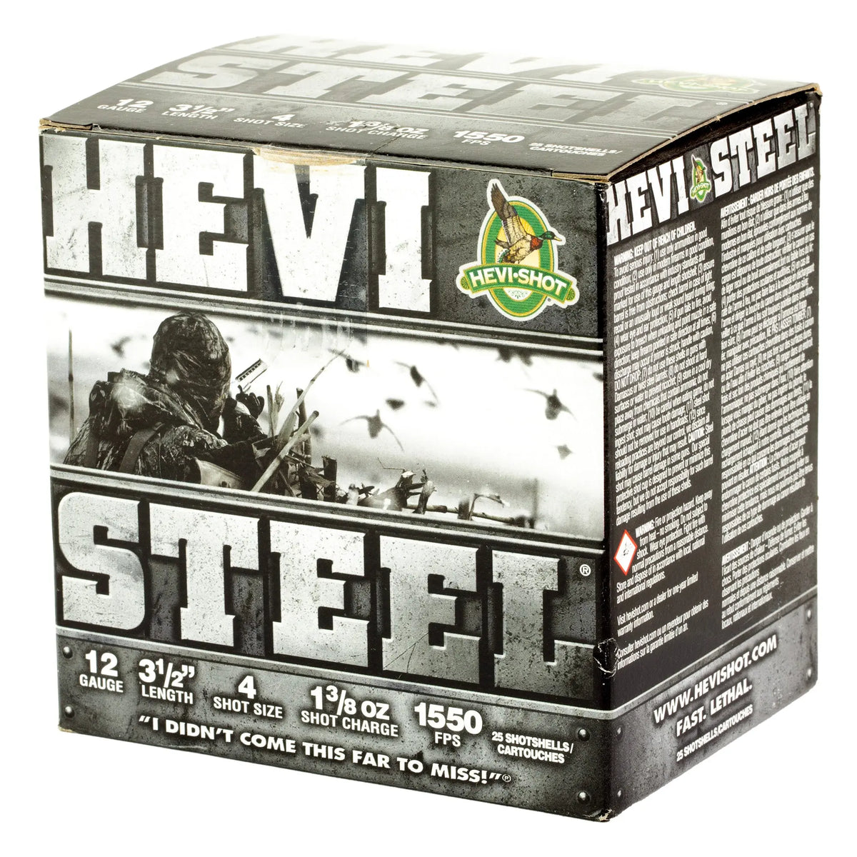 HEVI STEEL 12GA 3.5&quot; #4 25/250 - American Ordnance