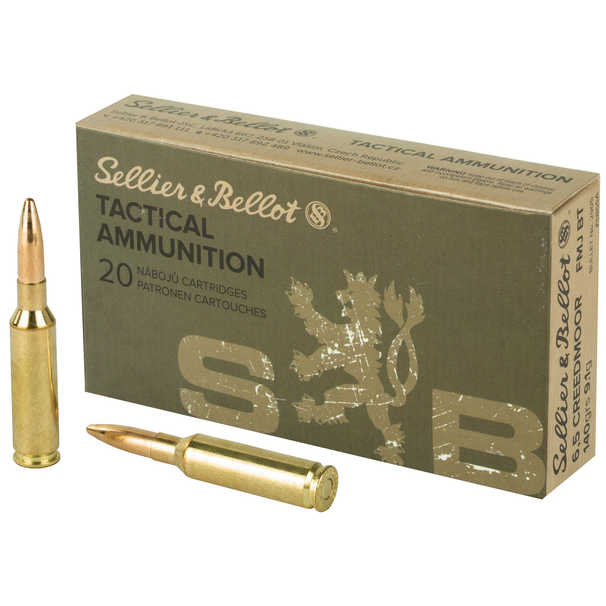 S&amp;B 6.5CREED 140GR FMJ 20/500 - American Ordnance