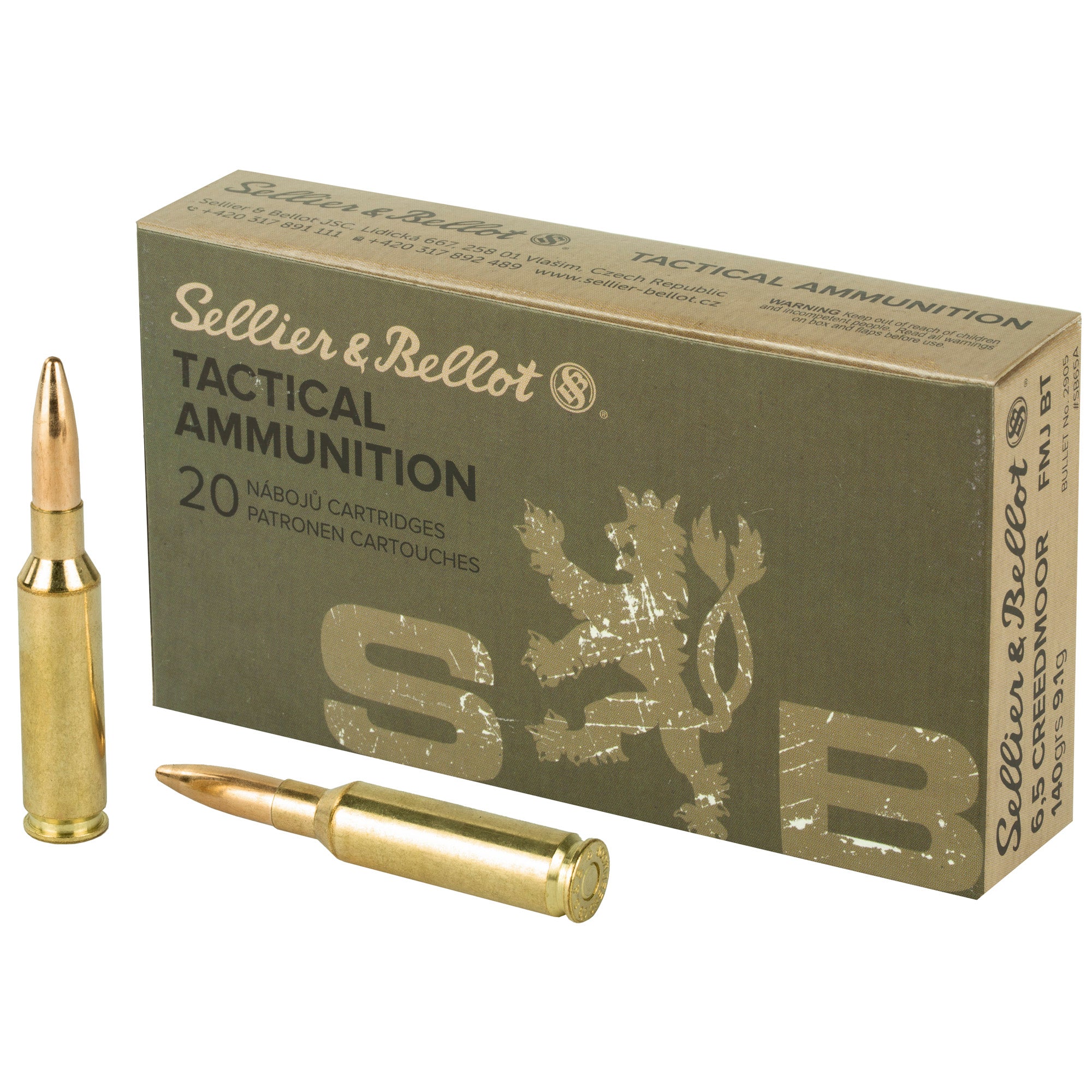 S&B 6.5CREED 140GR FMJ 20/500 - American Ordnance