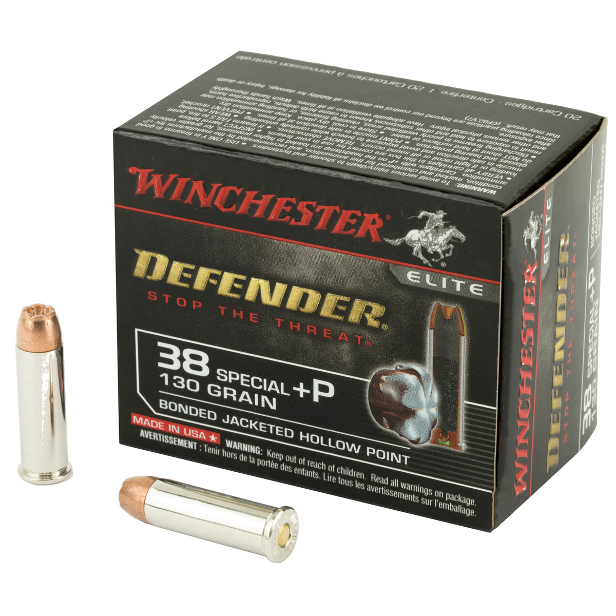 WINCHESTER DEFENDER 38SPL+P 130G JHP 20RD