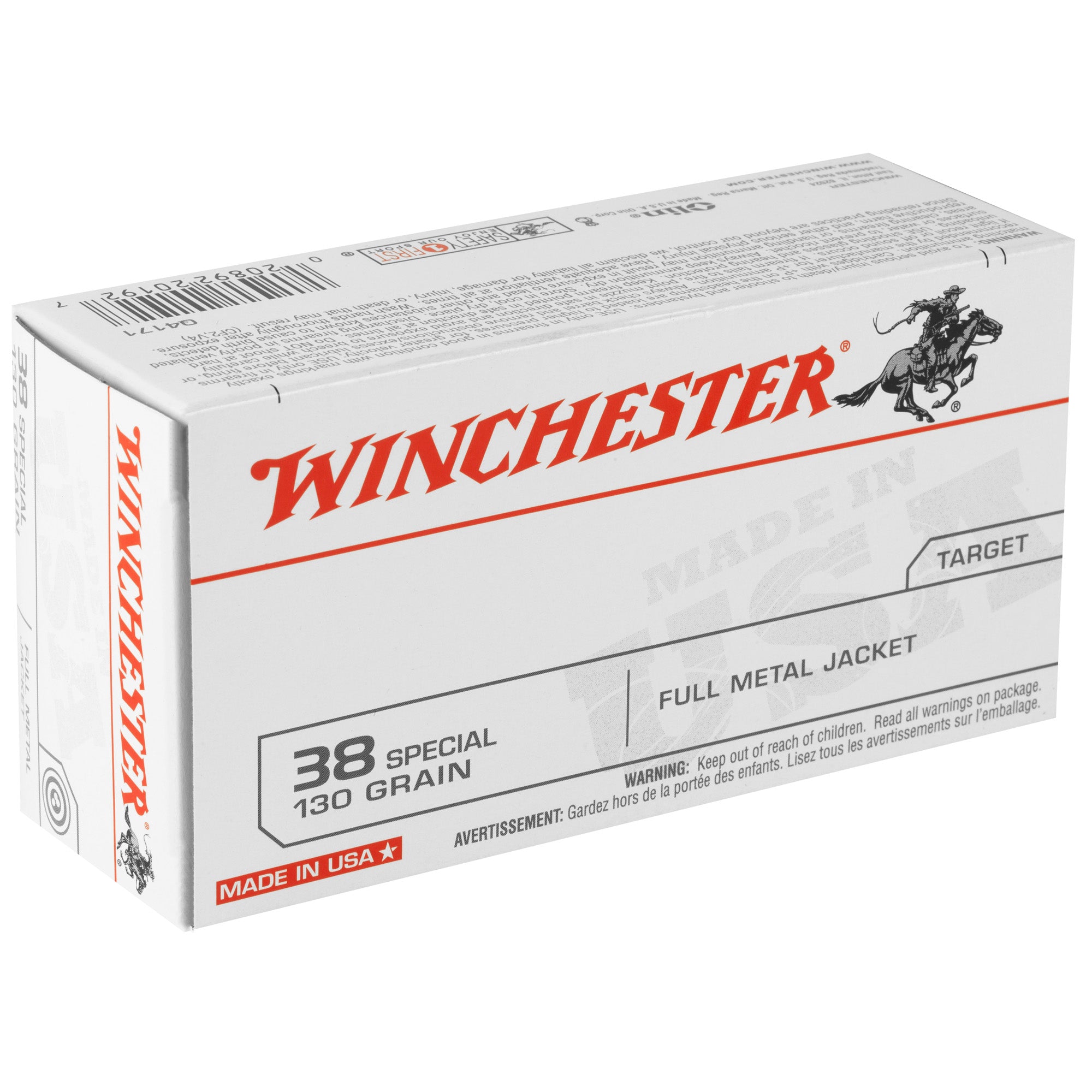 WIN USA 38SPL 130GR FMJ 50/500 - American Ordnance