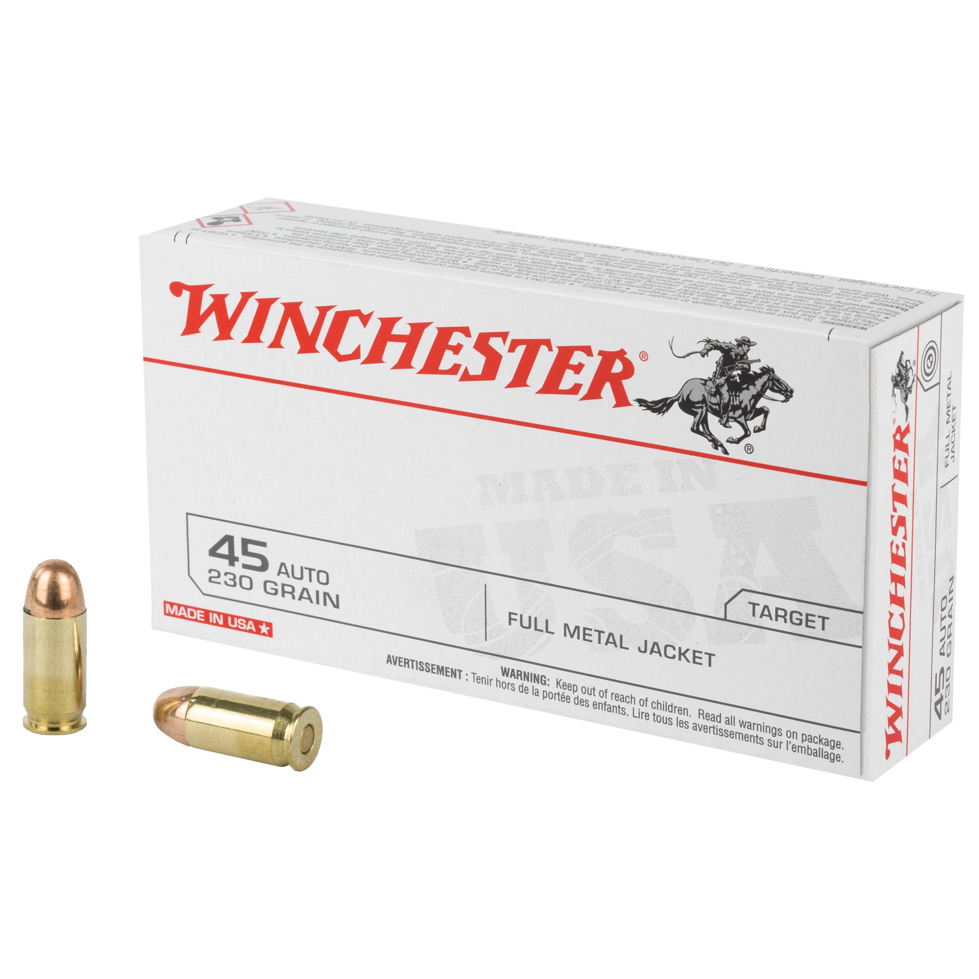 WIN USA 45ACP 230GR FMJ 50/500 - American Ordnance