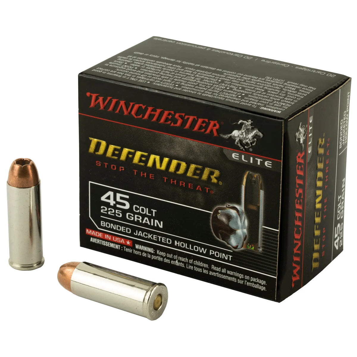 WIN DEFENDER 45LC 225GR JHP 20/200 - American Ordnance