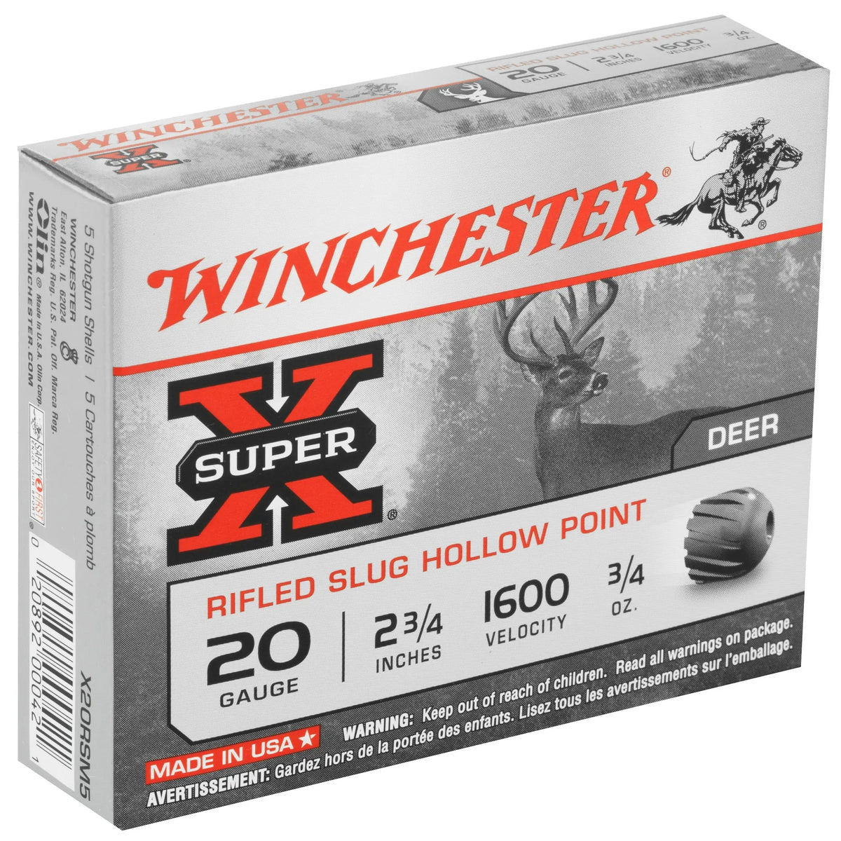 WIN SPRX 20GA 2.75&quot; 3/4OZ RFLD 5/250 - American Ordnance