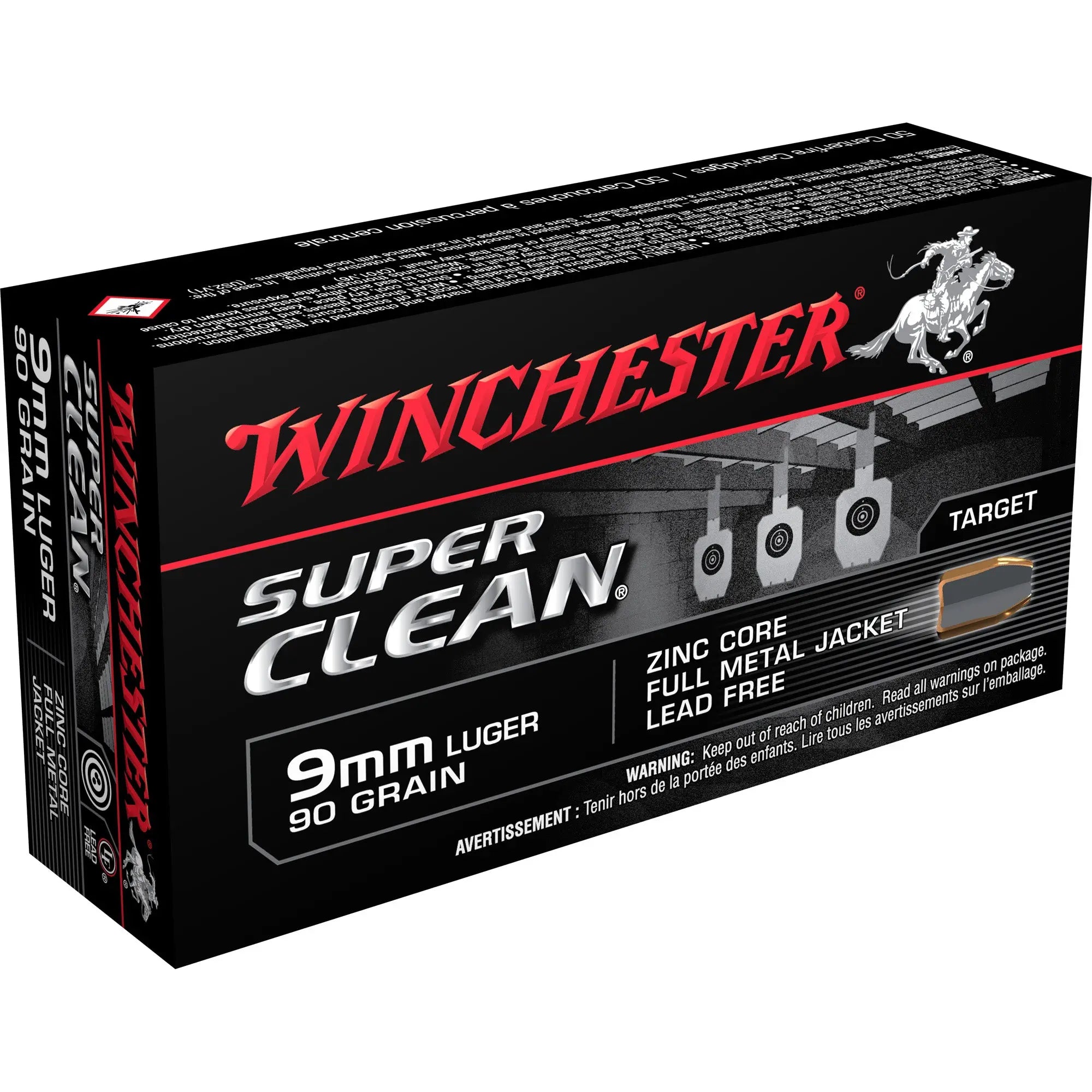 WIN SUPER CLEAN 9MM 90GR FMJ 50/500 - American Ordnance