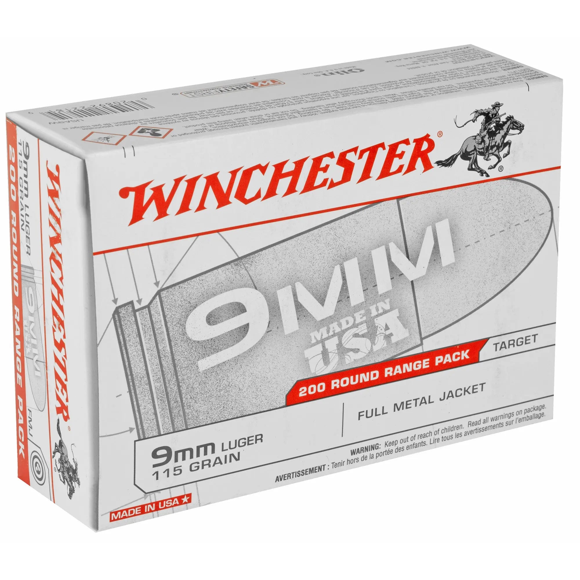 WIN USA 9MM 115GR FMJ 200/1000 - American Ordnance