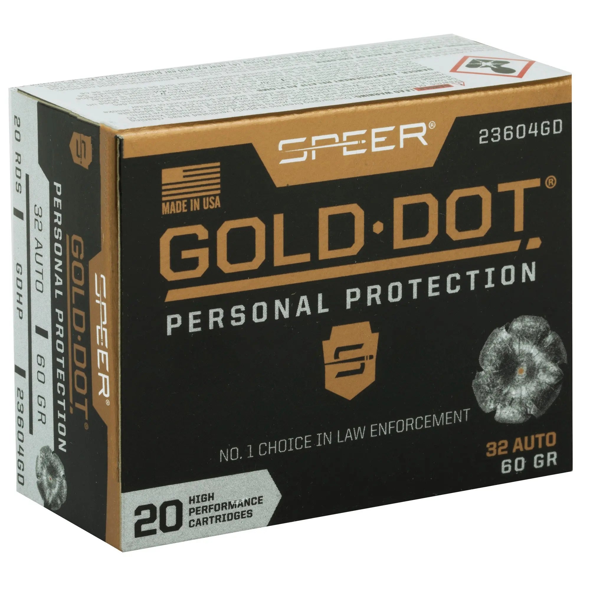 SPR GOLD DOT 32ACP 60GR HP 20/200 - American Ordnance