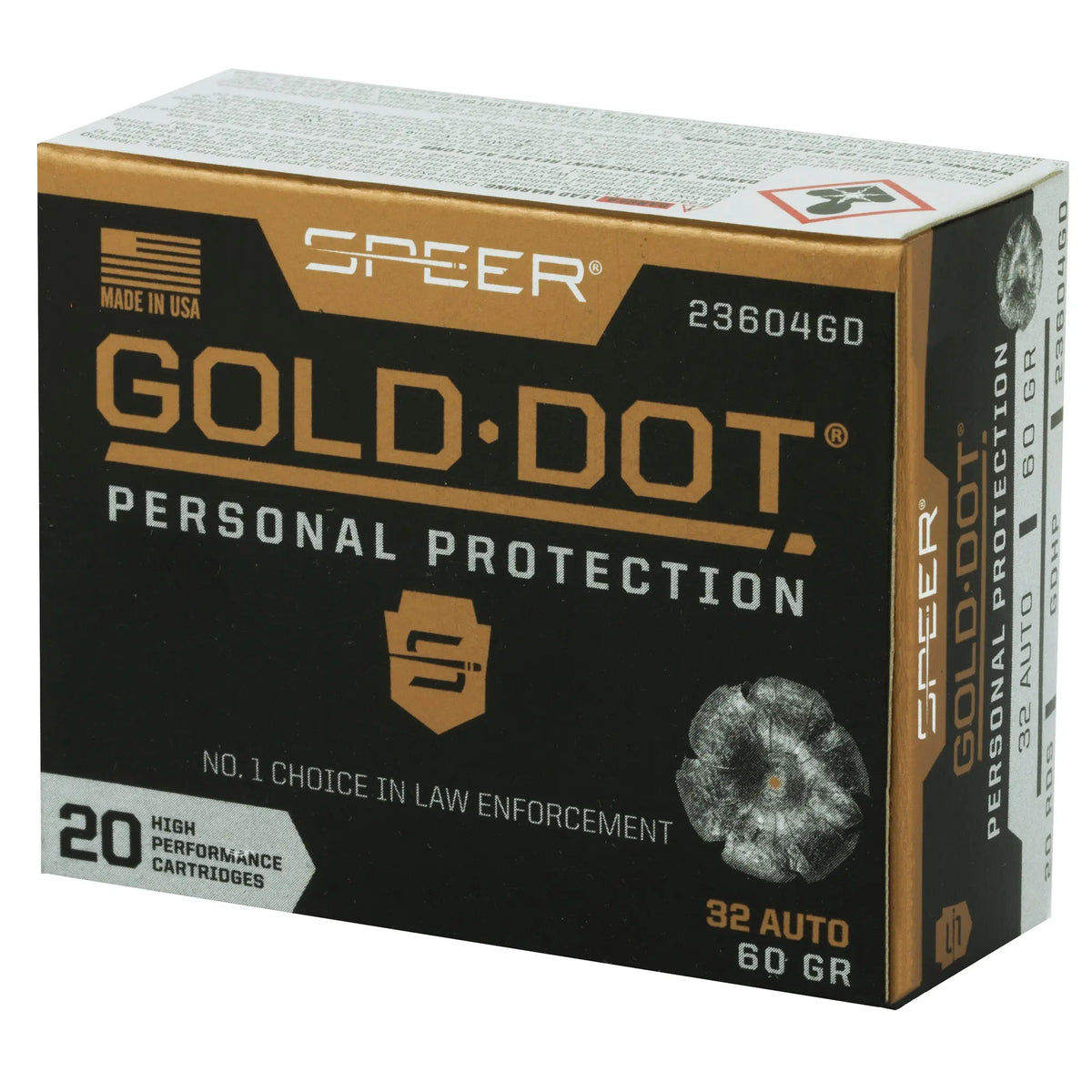 SPR GOLD DOT 32ACP 60GR HP 20/200 - American Ordnance