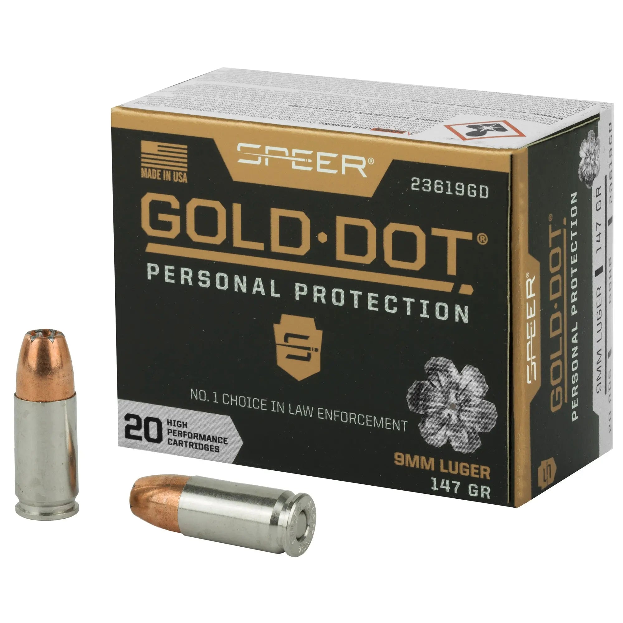 SPR GOLD DOT 9MM 147GR HP 20/200 - American Ordnance