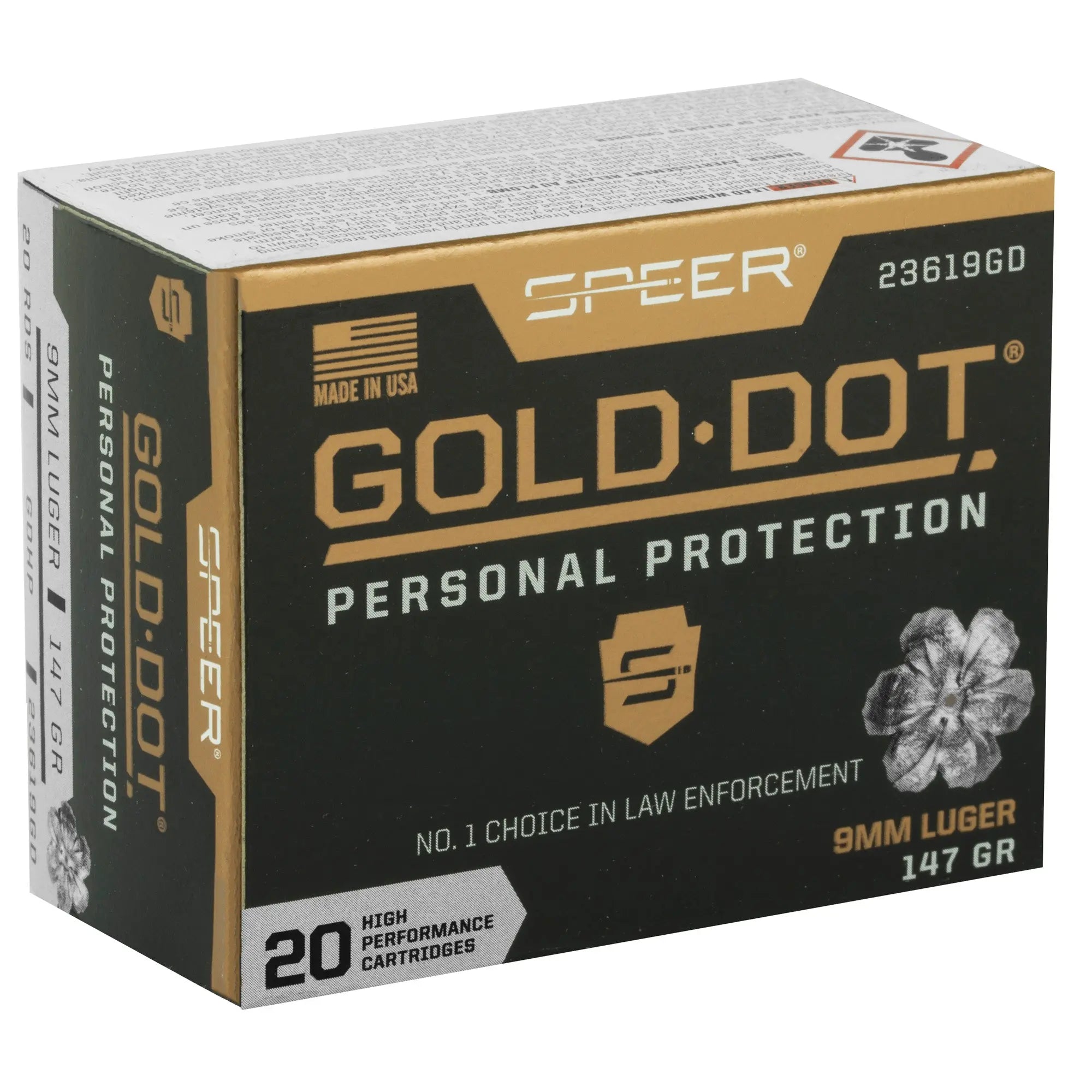 SPR GOLD DOT 9MM 147GR HP 20/200 - American Ordnance