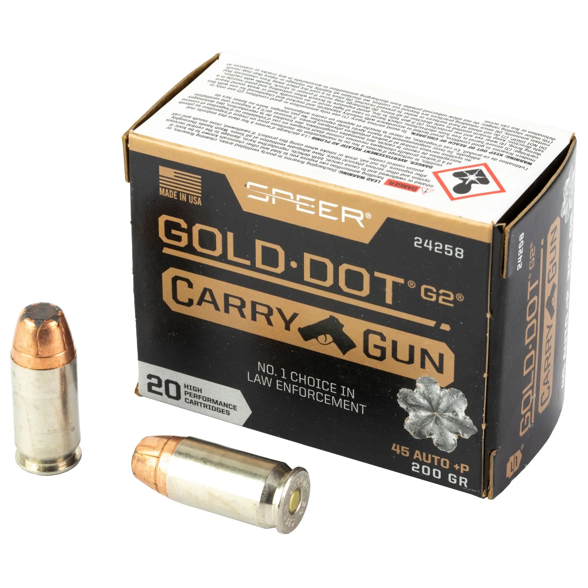 SPR GLD DT CARRY GUN 45AUTO +P 200GR - American Ordnance