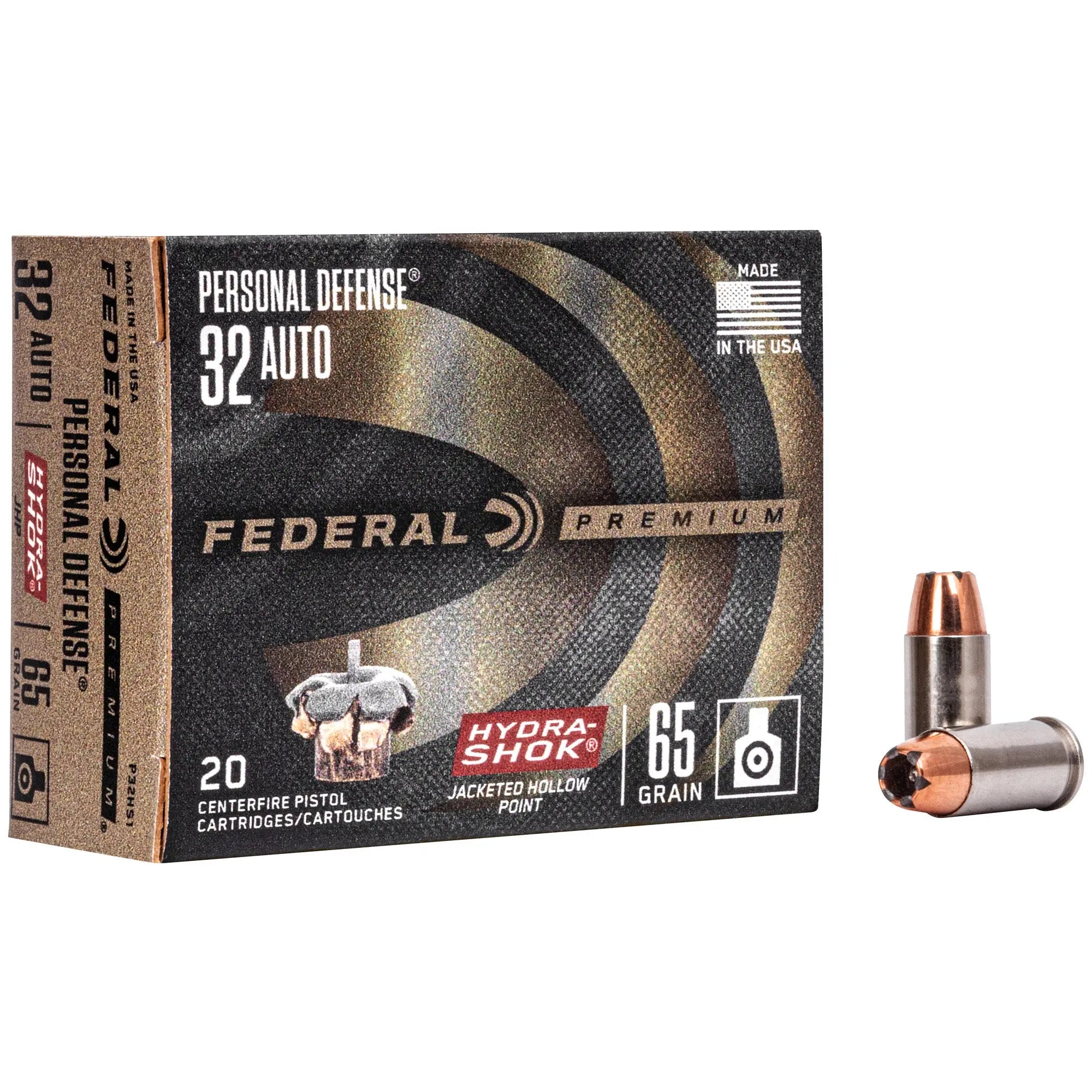 FED HYDRA-SHOK 32ACP 65GR JHP 20/500 - American Ordnance