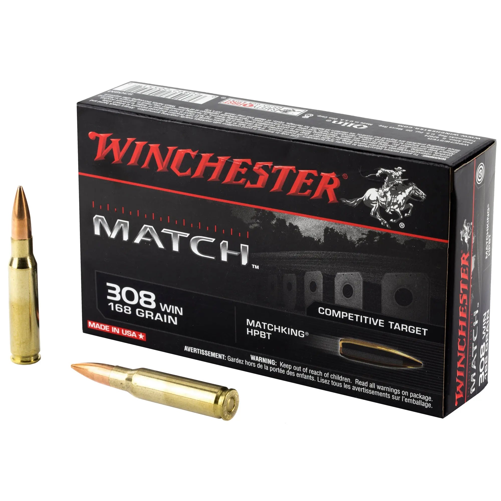 WIN MATCH 308WIN 168GR SM BTHP 20/ - American Ordnance