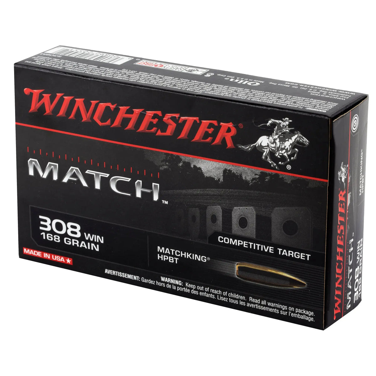 WIN MATCH 308WIN 168GR SM BTHP 20/ - American Ordnance