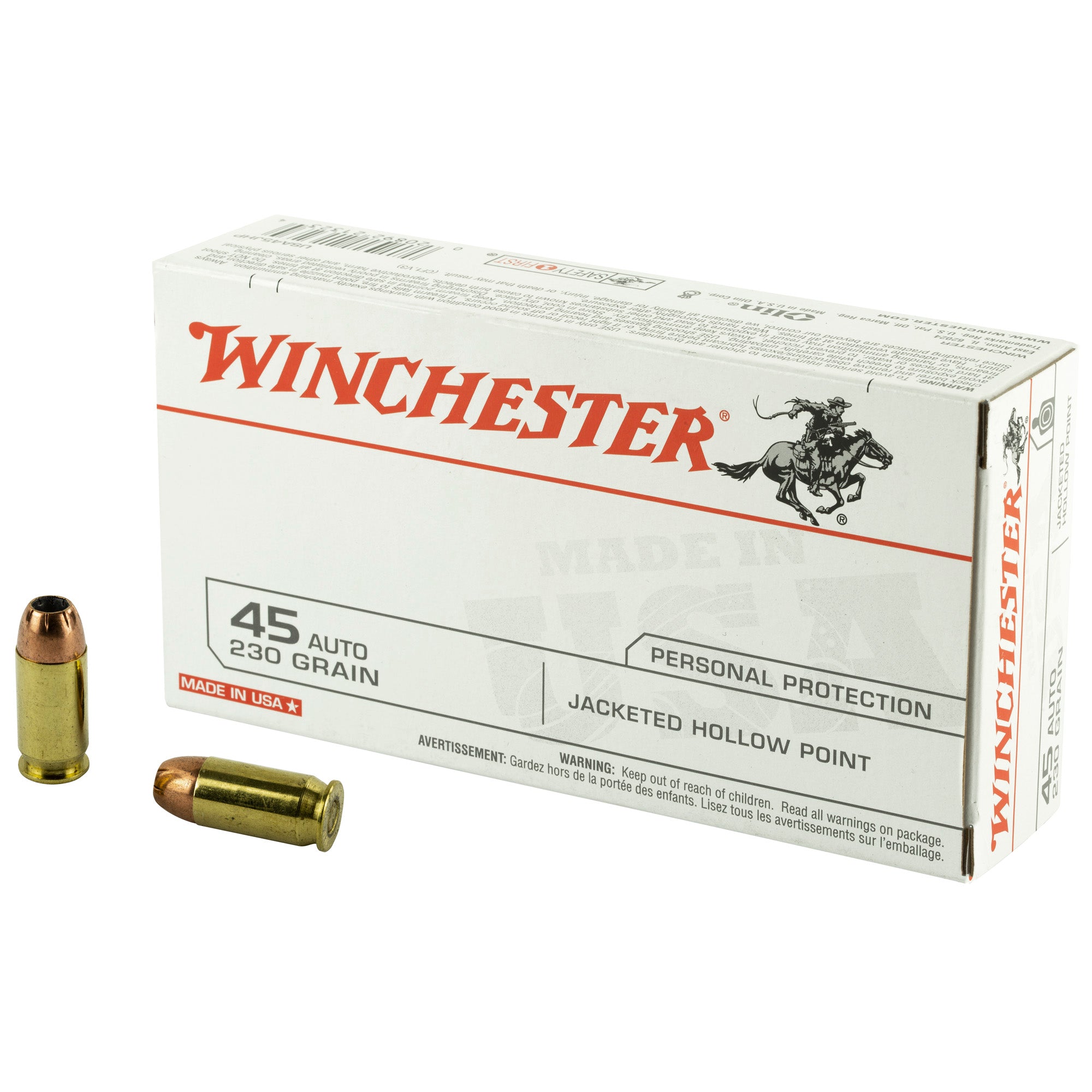 WIN USA 45ACP 230GR JHP 50/500 - American Ordnance