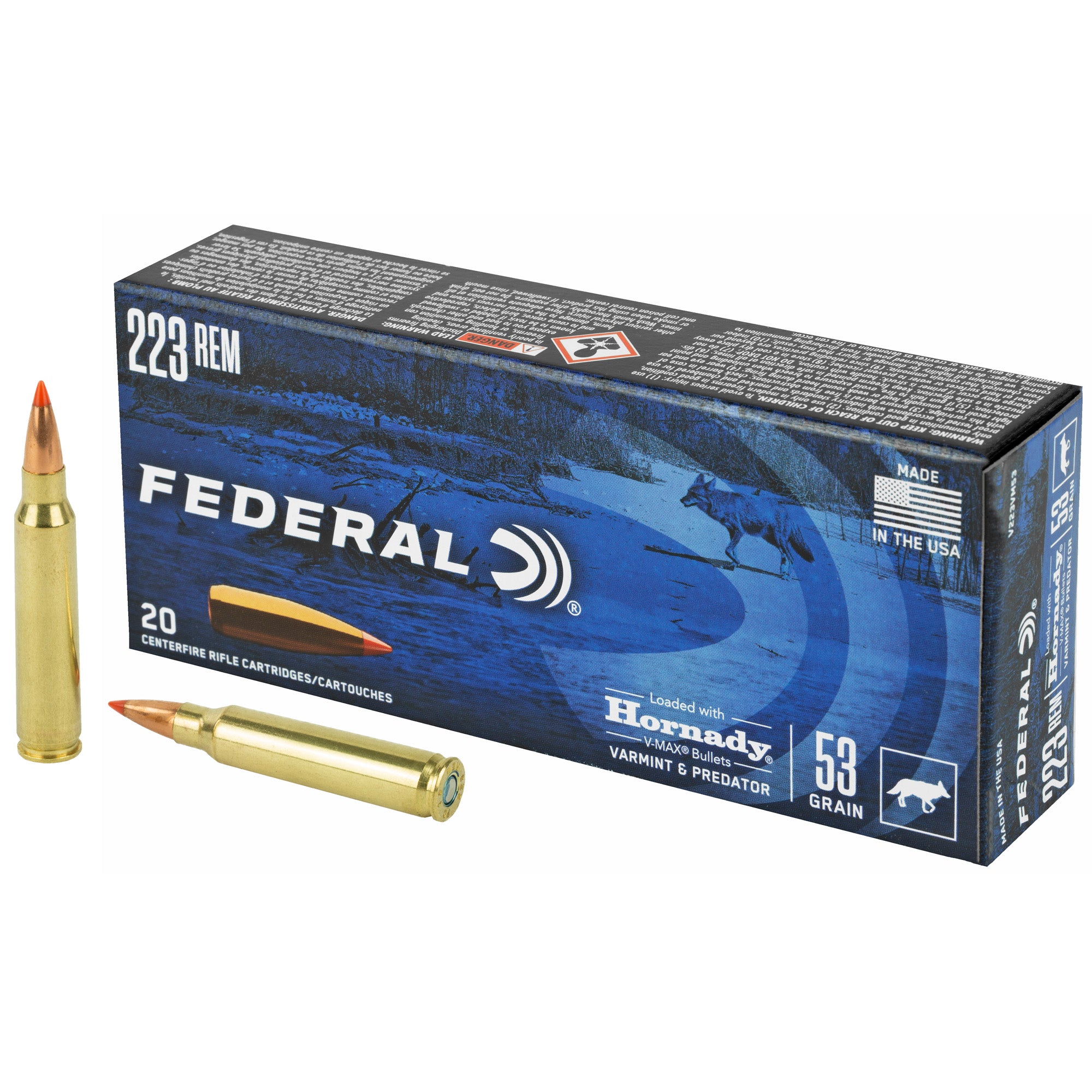 FED V&P 223REM 53GR HRNDY V-MAX 20/2 - American Ordnance