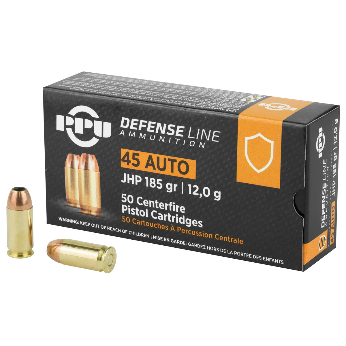 PPU 45ACP JHP 185GR 50/500 - American Ordnance