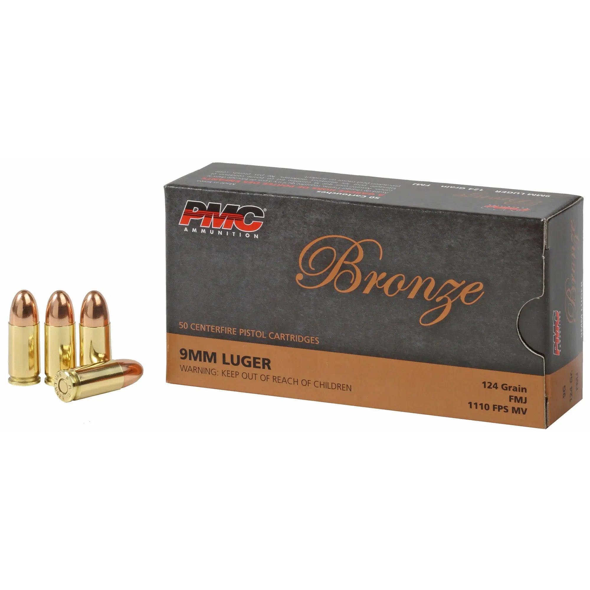 PMC BRNZ 9MM 124GR FMJ 50/1000 - American Ordnance