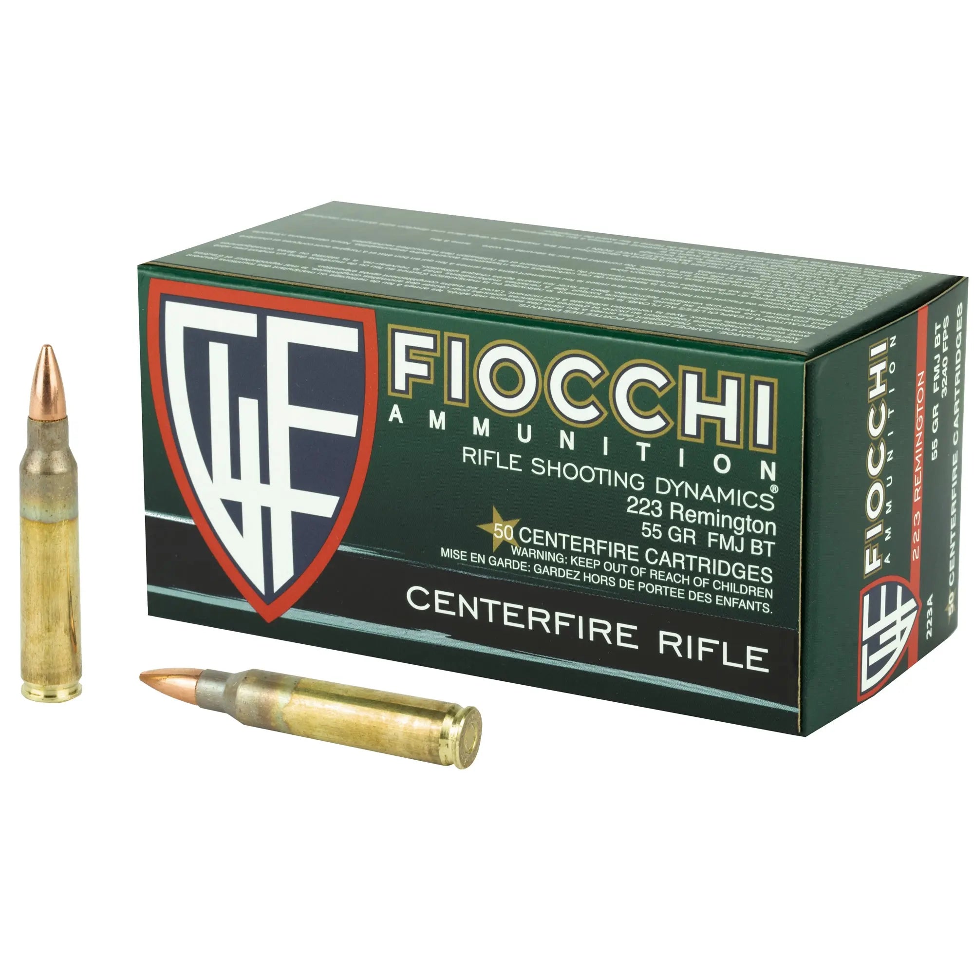 FIOCCHI 223REM 55GR FMJBT 50/1000 - American Ordnance