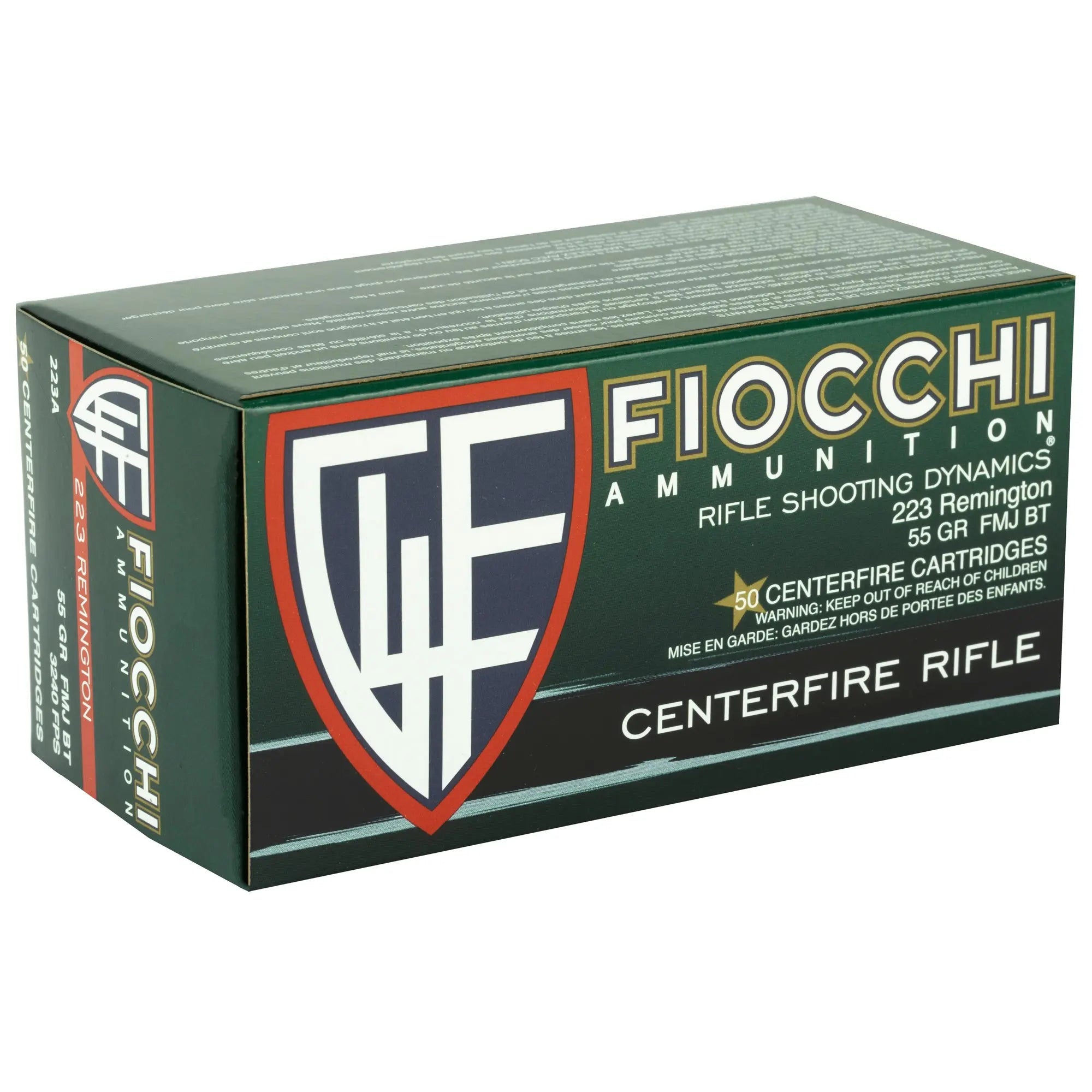 FIOCCHI 223REM 55GR FMJBT 50/1000 - American Ordnance