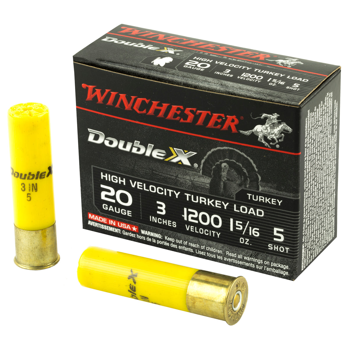 WINCHESTER DOUBLE-X HV TRKY 20GA 3&quot; #5 10RD