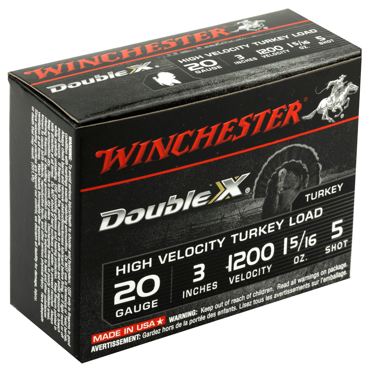 WINCHESTER DOUBLE-X HV TRKY 20GA 3&quot; #5 10RD