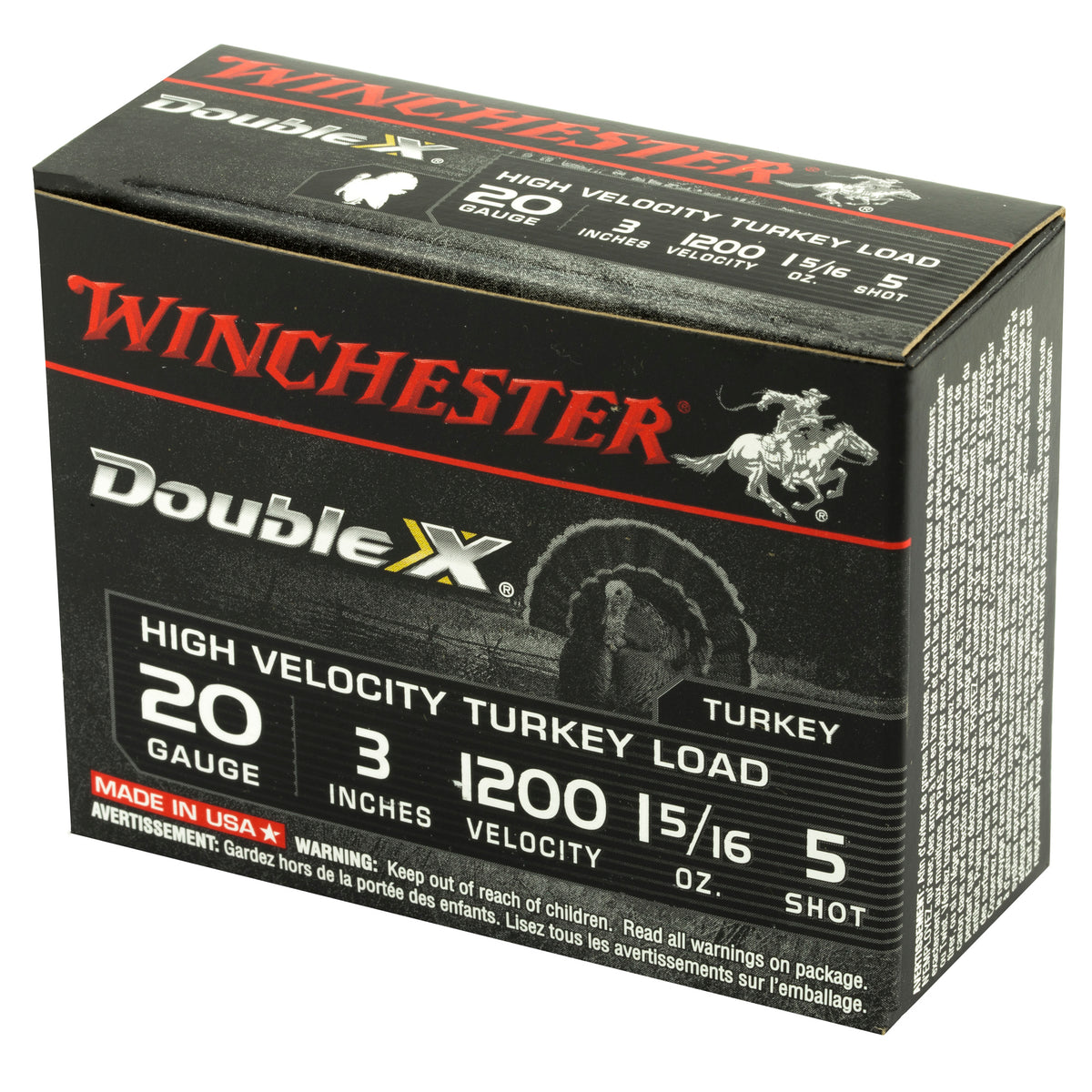 WINCHESTER DOUBLE-X HV TRKY 20GA 3&quot; #5 10RD