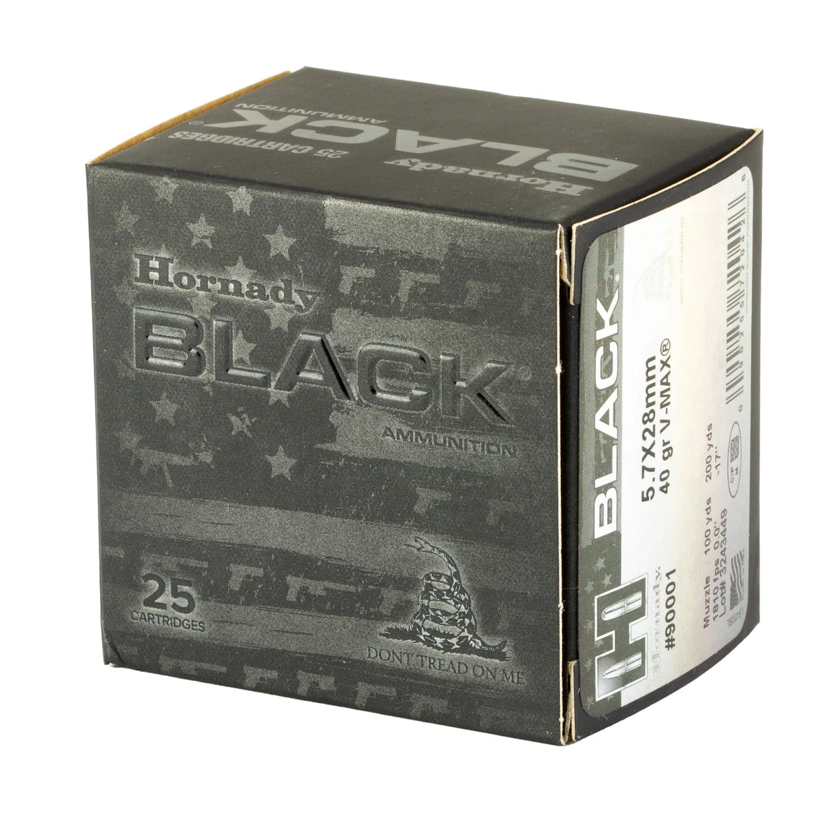 HRNDY BLK 5.7X28MM 40GR V-MAX 25/250 - American Ordnance