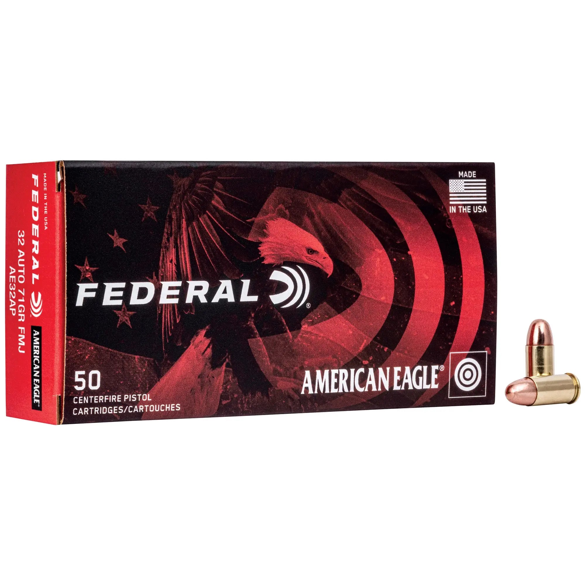 FED AM EAGLE 32ACP 71GR FMJ 50/1000 - American Ordnance