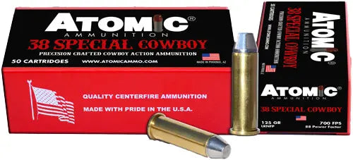 125GR LEAD-RNFP 50RD 10BX/CSATOMIC COWBOY 38 SPECIAL - American Ordnance