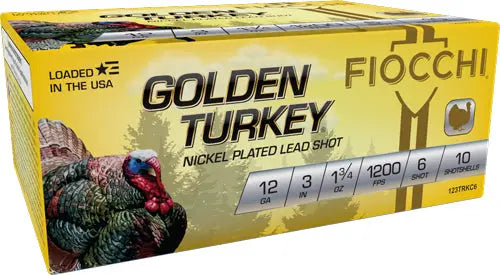 1-3/4OZ #6 10RD 10BX/CSFIOCCHI GOLDEN TURKEY 12GA 3&quot; - American Ordnance