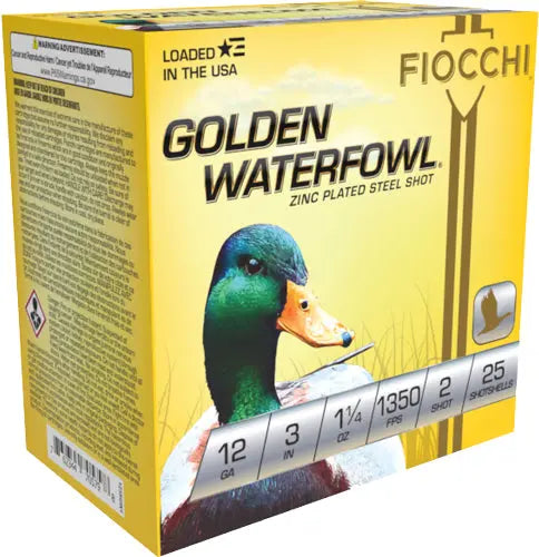 3&quot; 1-1/4OZ #2 25RD 10BX/CSFIOCCHI GOLDEN WATERFOWL 12GA - American Ordnance